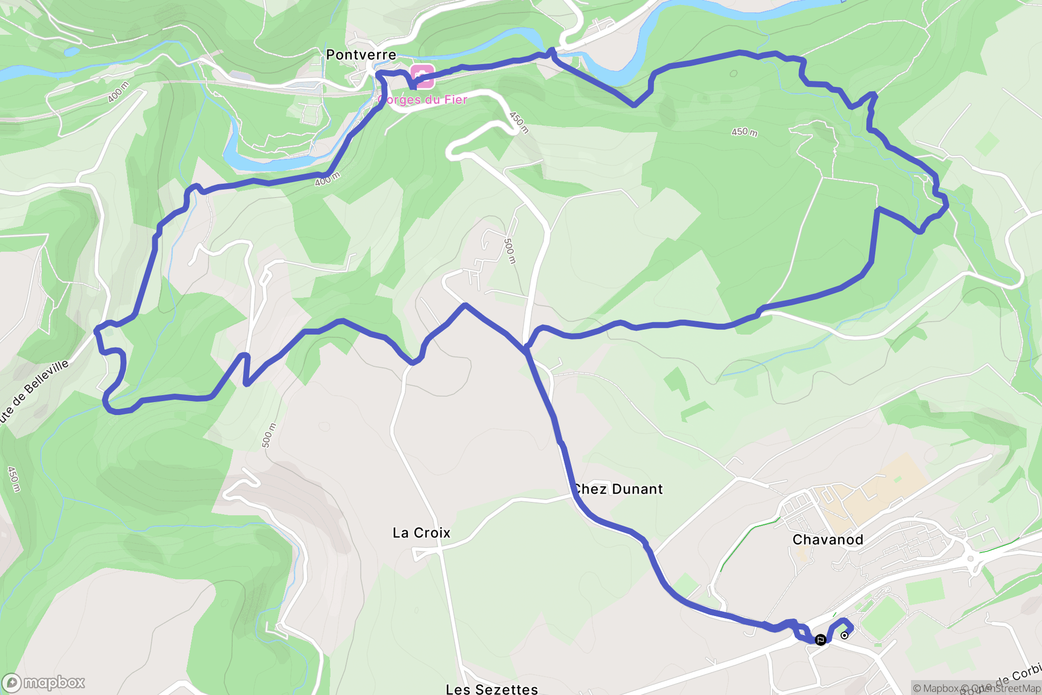 Chavanod : carte du parcours de randonnée - France