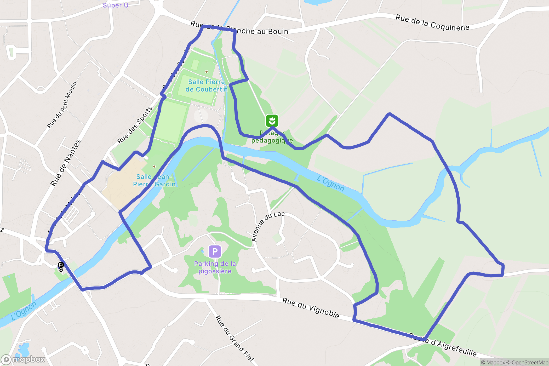 Pont-Saint-Martin : carte du parcours de randonnée - France