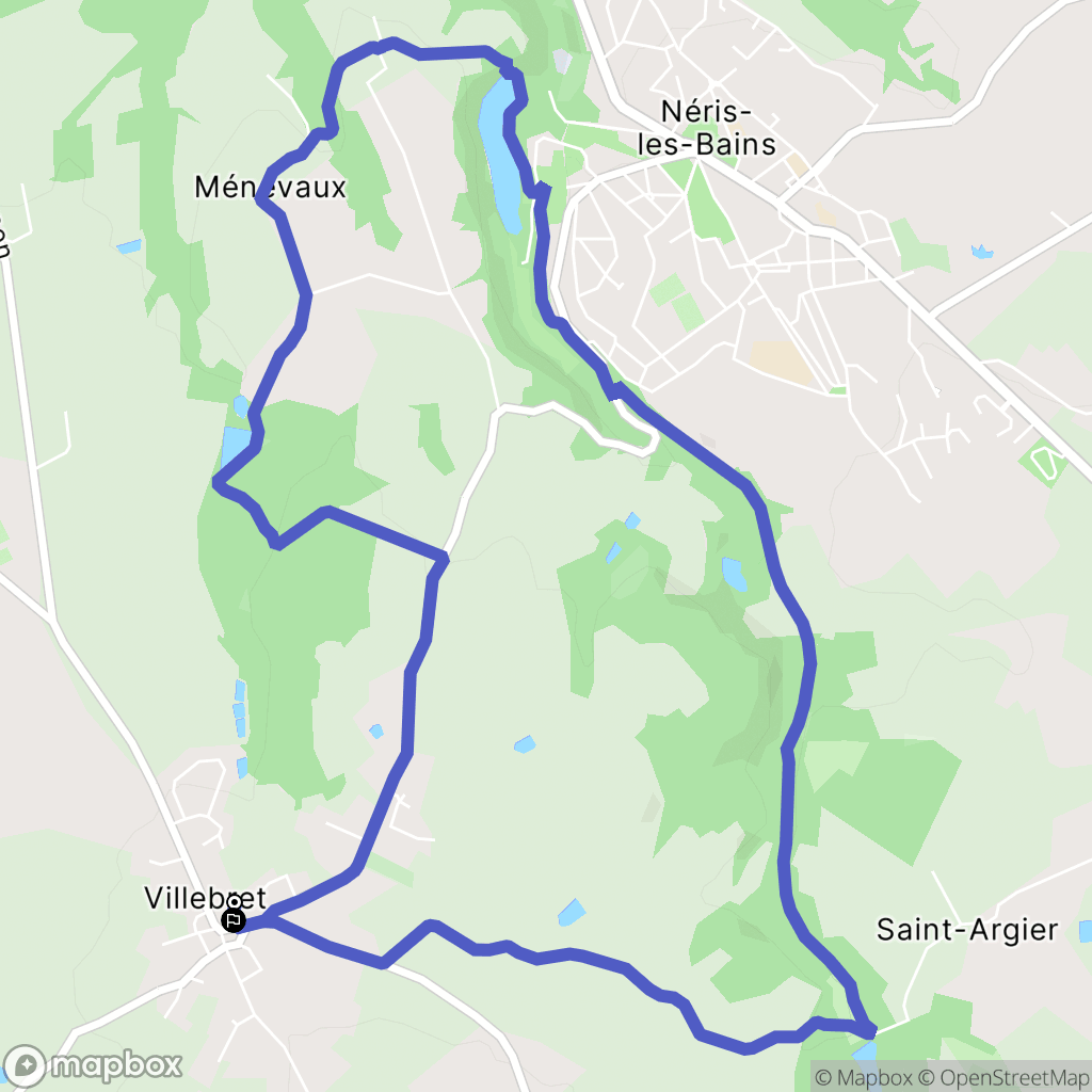 Villebret : carte du parcours de randonnée - France