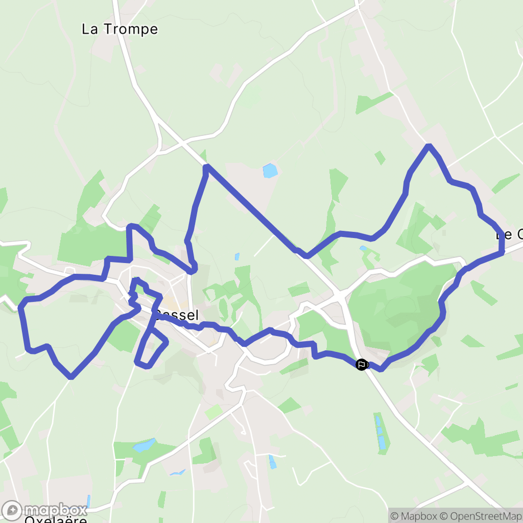 Cassel : carte du parcours de randonnée - France