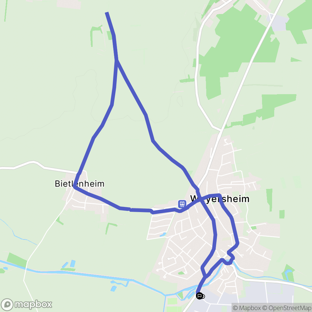 Weyersheim : carte du parcours de randonnée - France