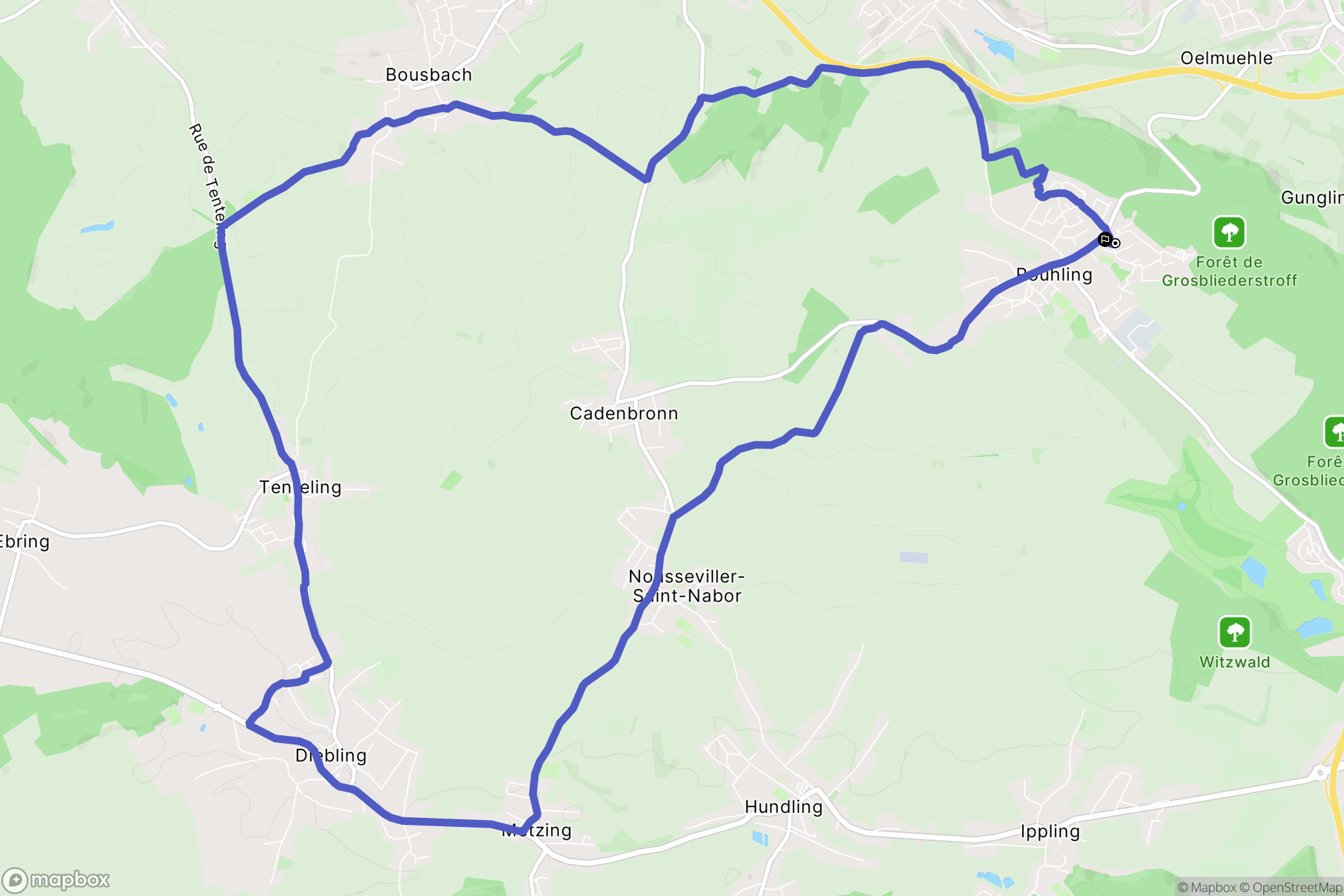 Rouhling : carte du parcours de randonnée - France