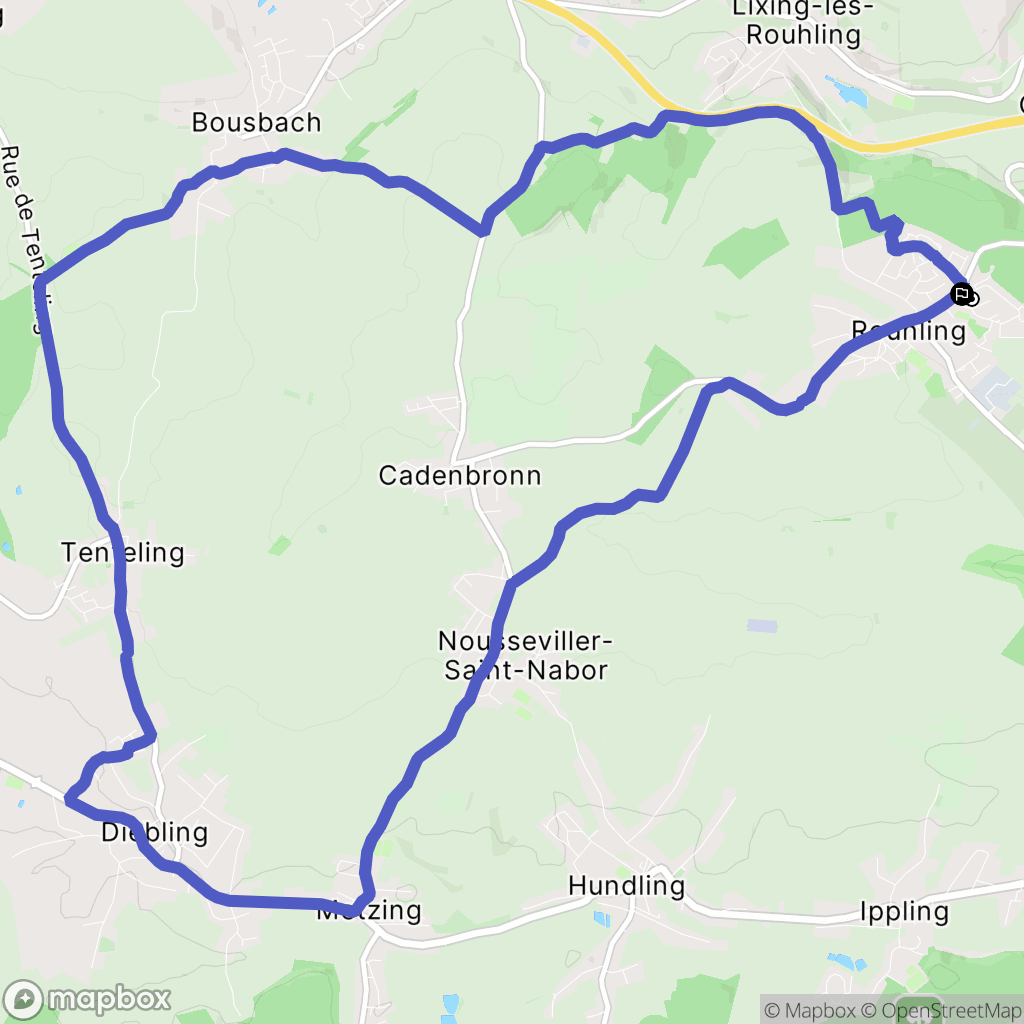 Rouhling : carte du parcours de randonnée - France
