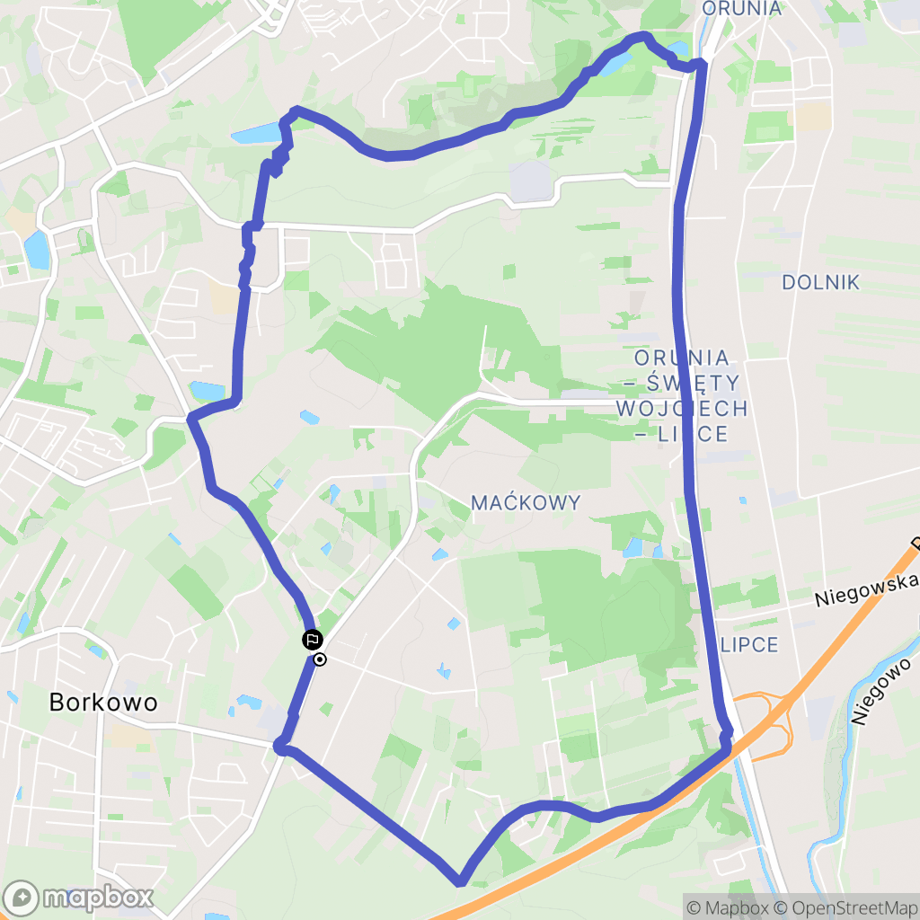 Gdańsk: mapa trasy - Poland