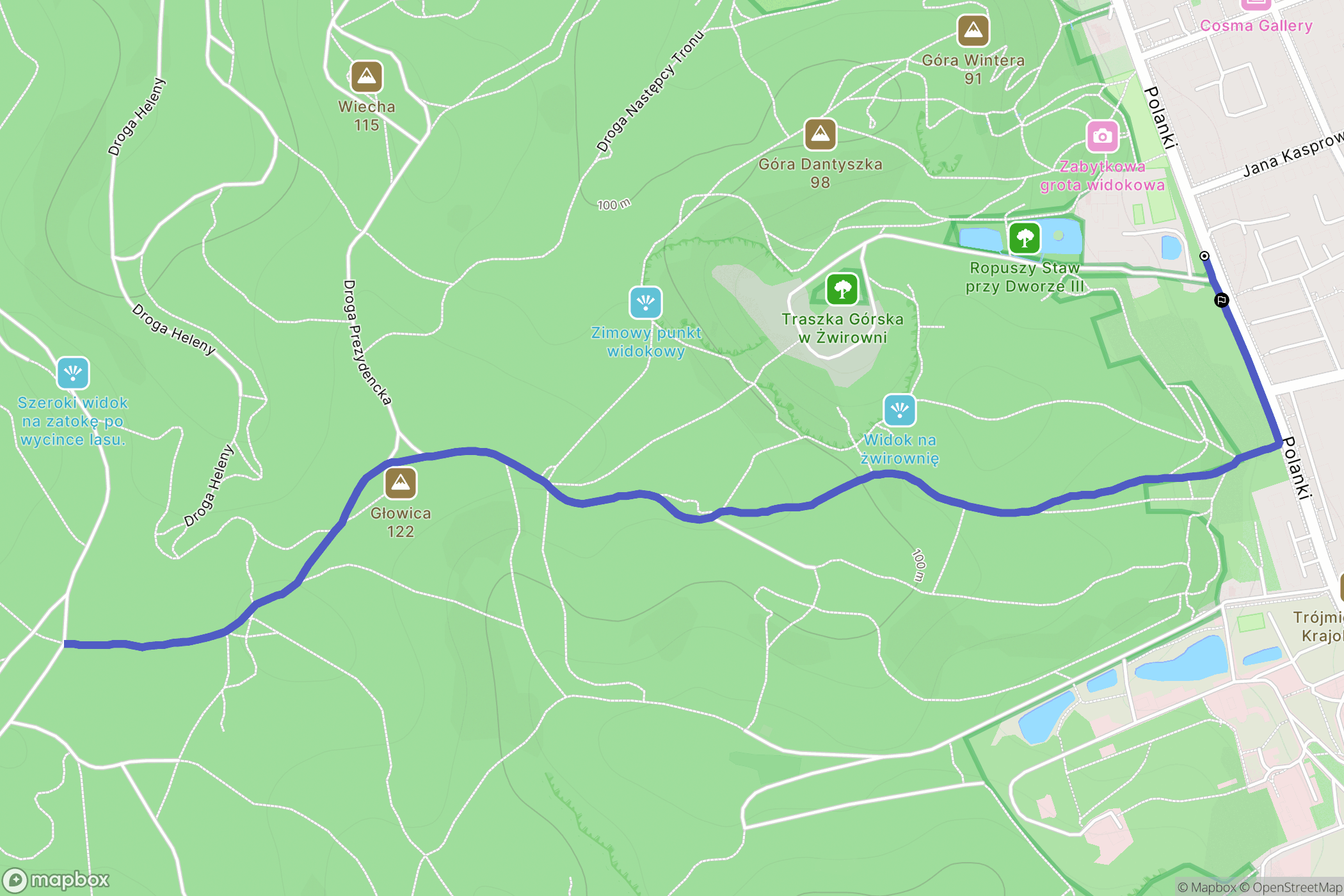 Gdańsk: mapa trasy - Poland