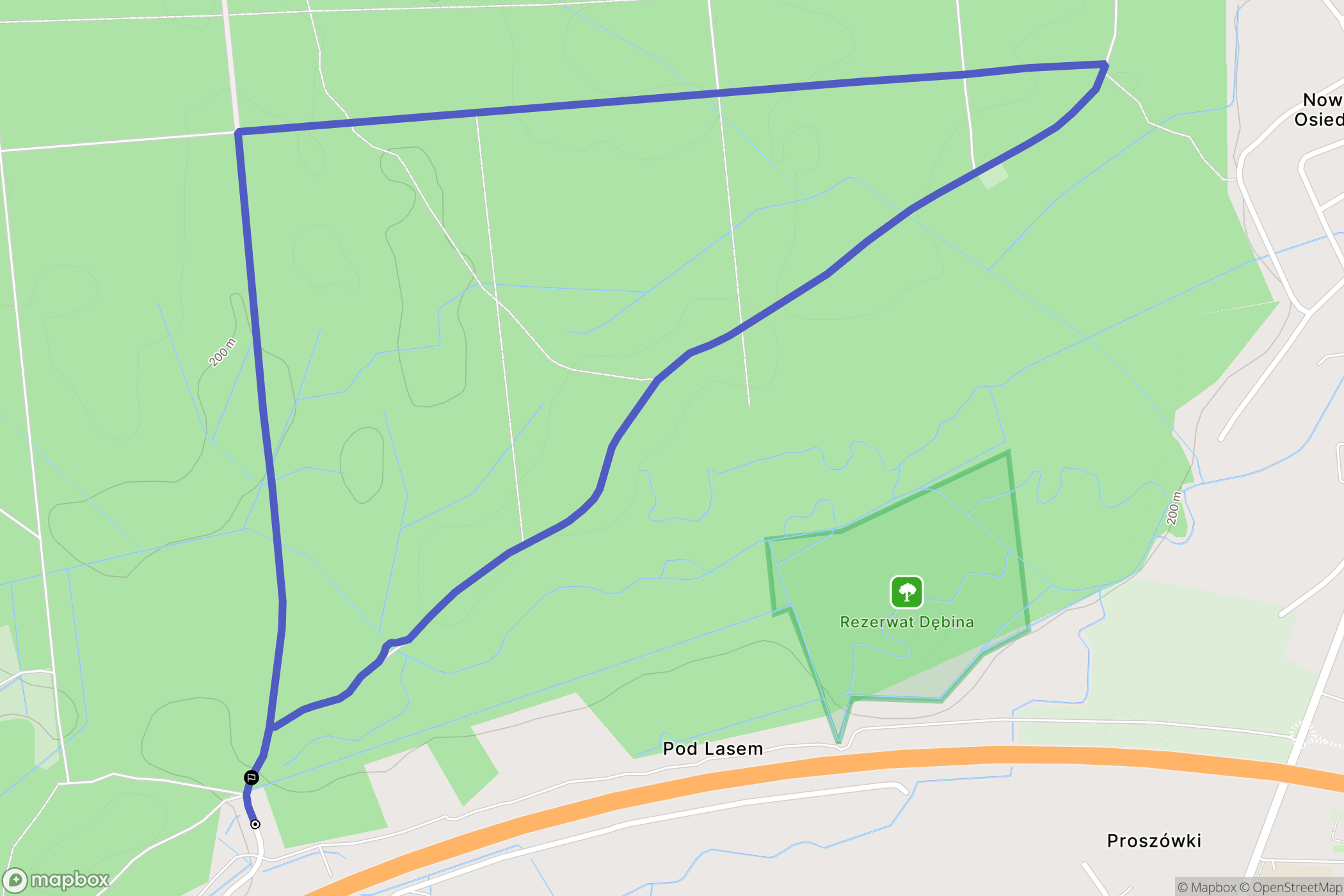 Damienice: mapa trasy - Poland