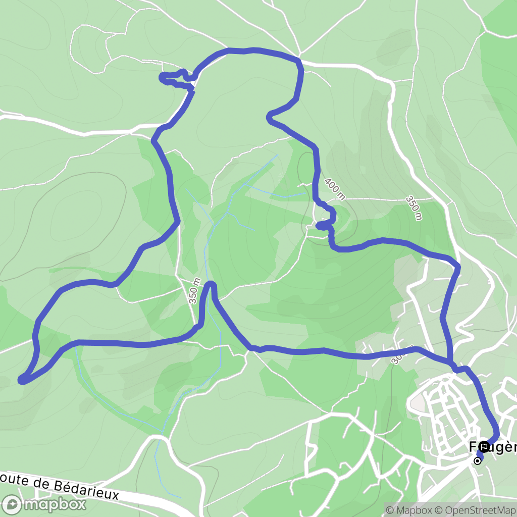 Faugères : carte du parcours de randonnée - France