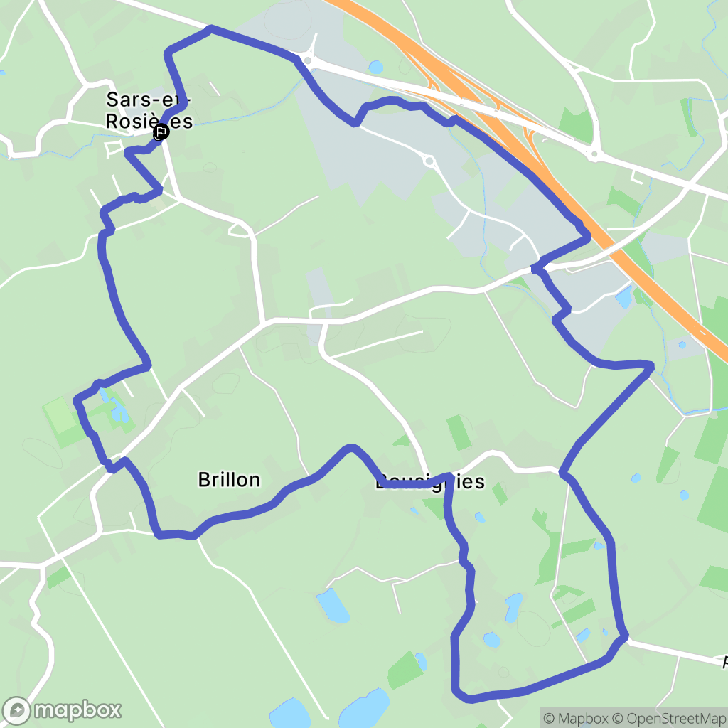 Sars-et-Rosières : carte du parcours de randonnée - France