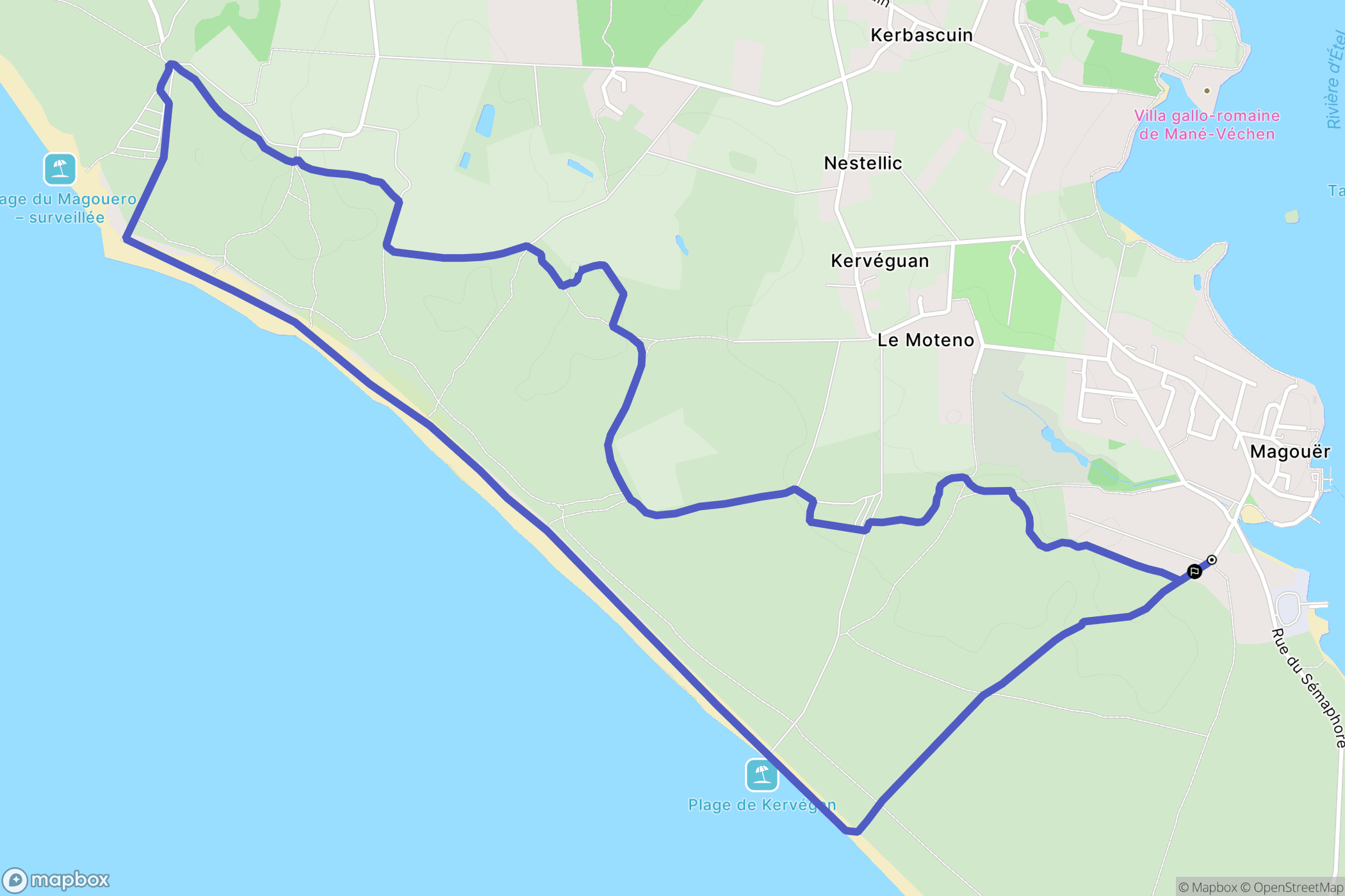 Plouhinec : carte du parcours de randonnée - France