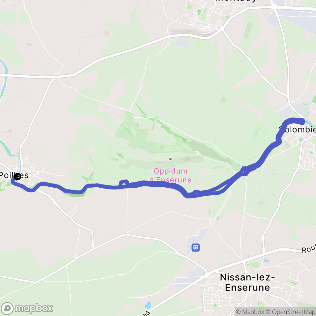 Poilhes : carte du parcours de randonnée - France
