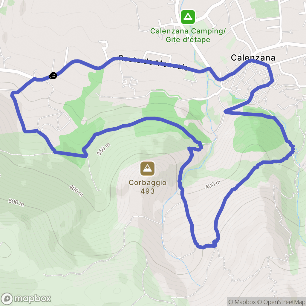 Moncale : carte du parcours de randonnée - France