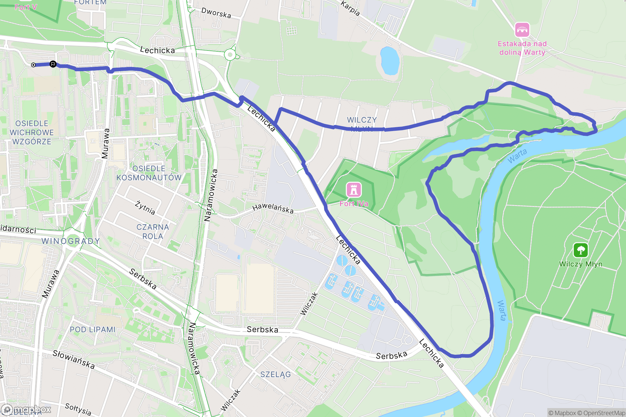 Poznań: mapa trasy - Poland