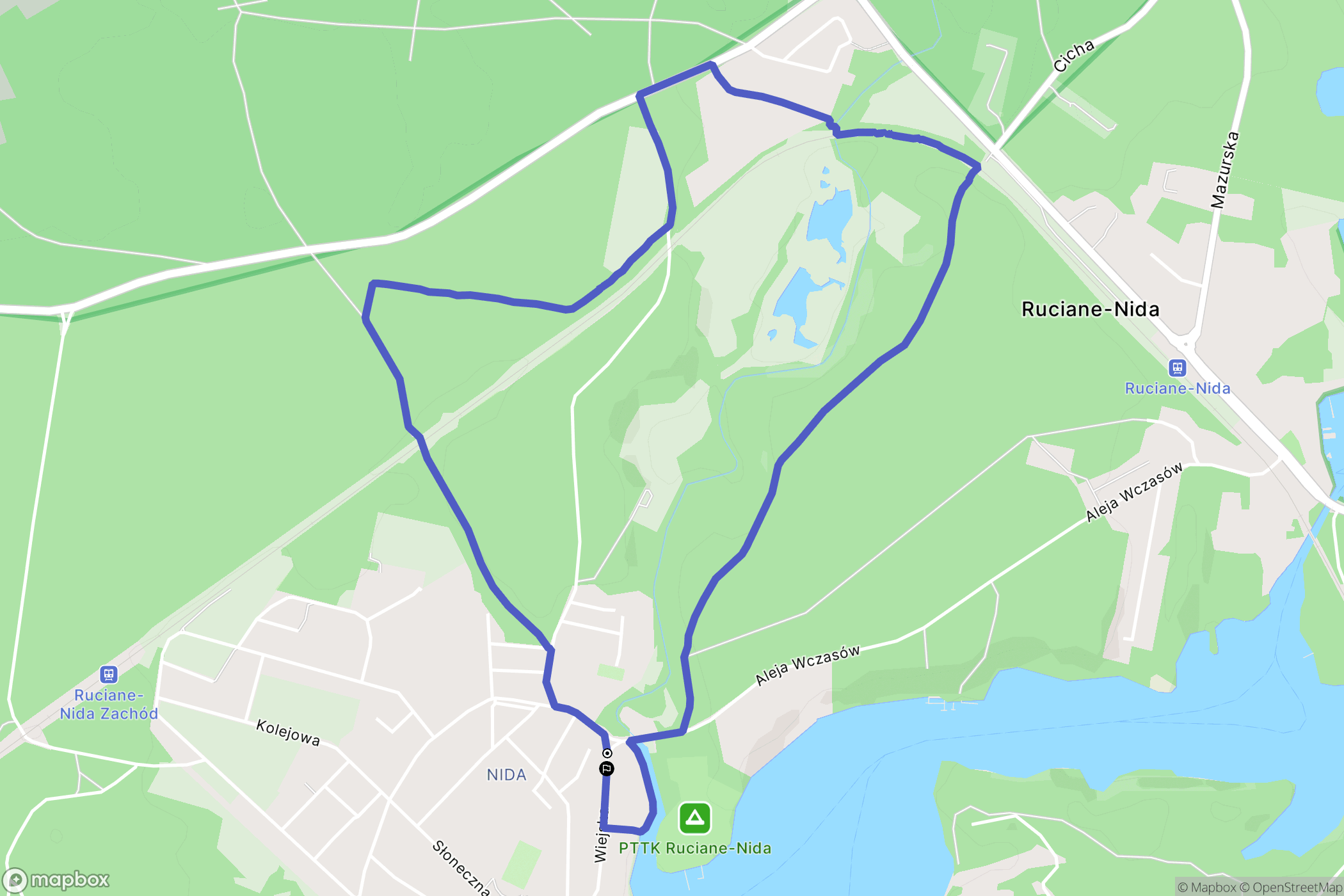 Ruciane-Nida: mapa trasy - Poland
