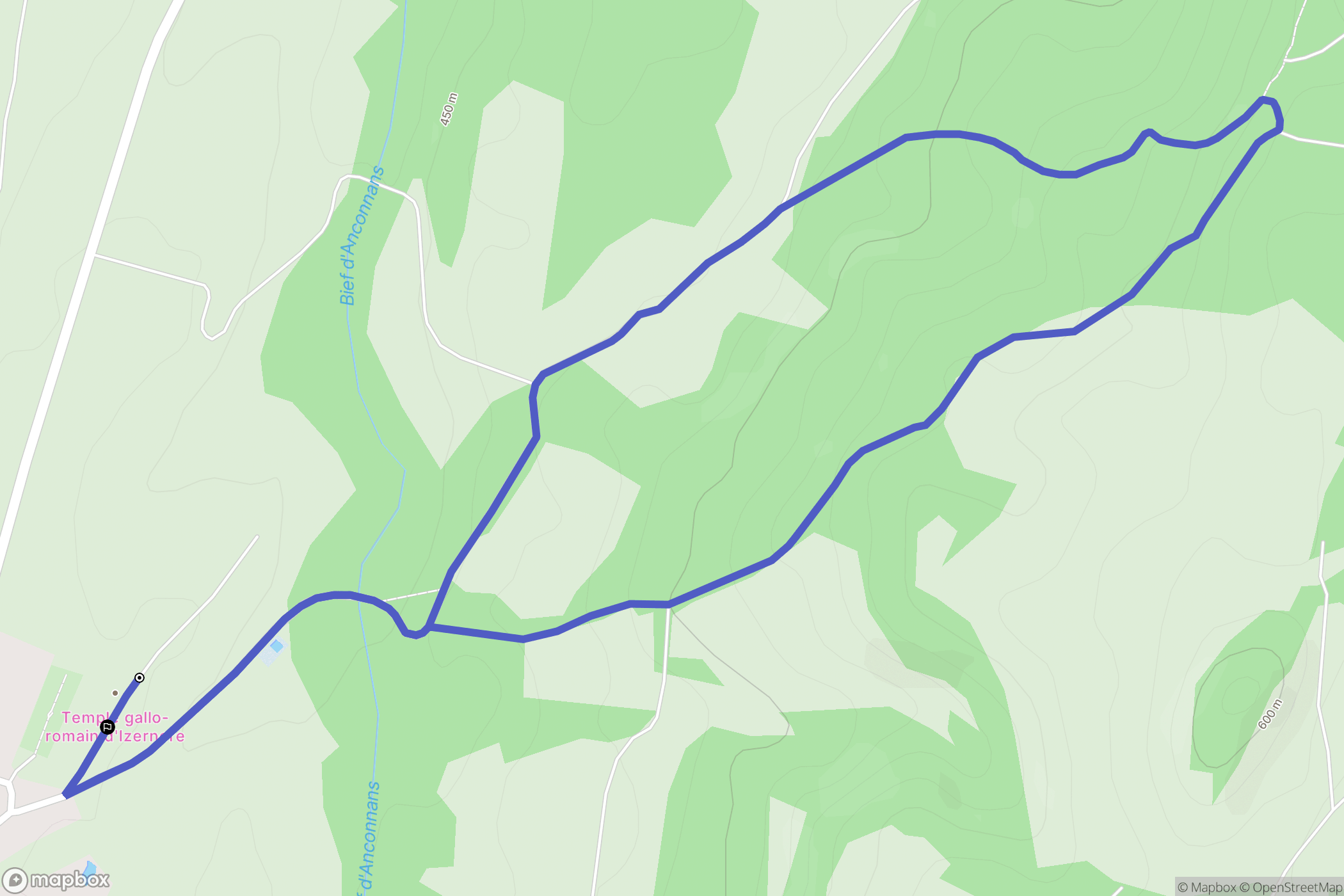 Izernore : carte du parcours de randonnée - France