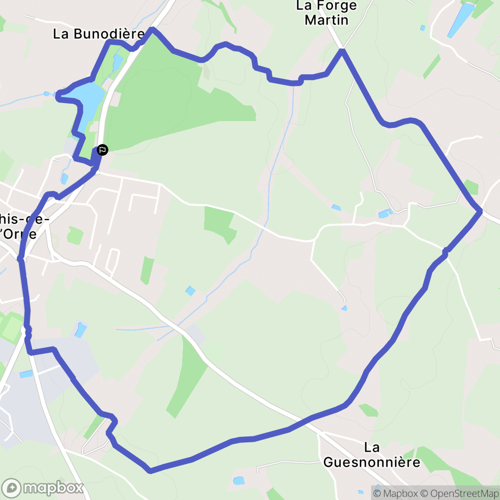 Athis-Val-de-Rouvre : carte du parcours de randonnée - France