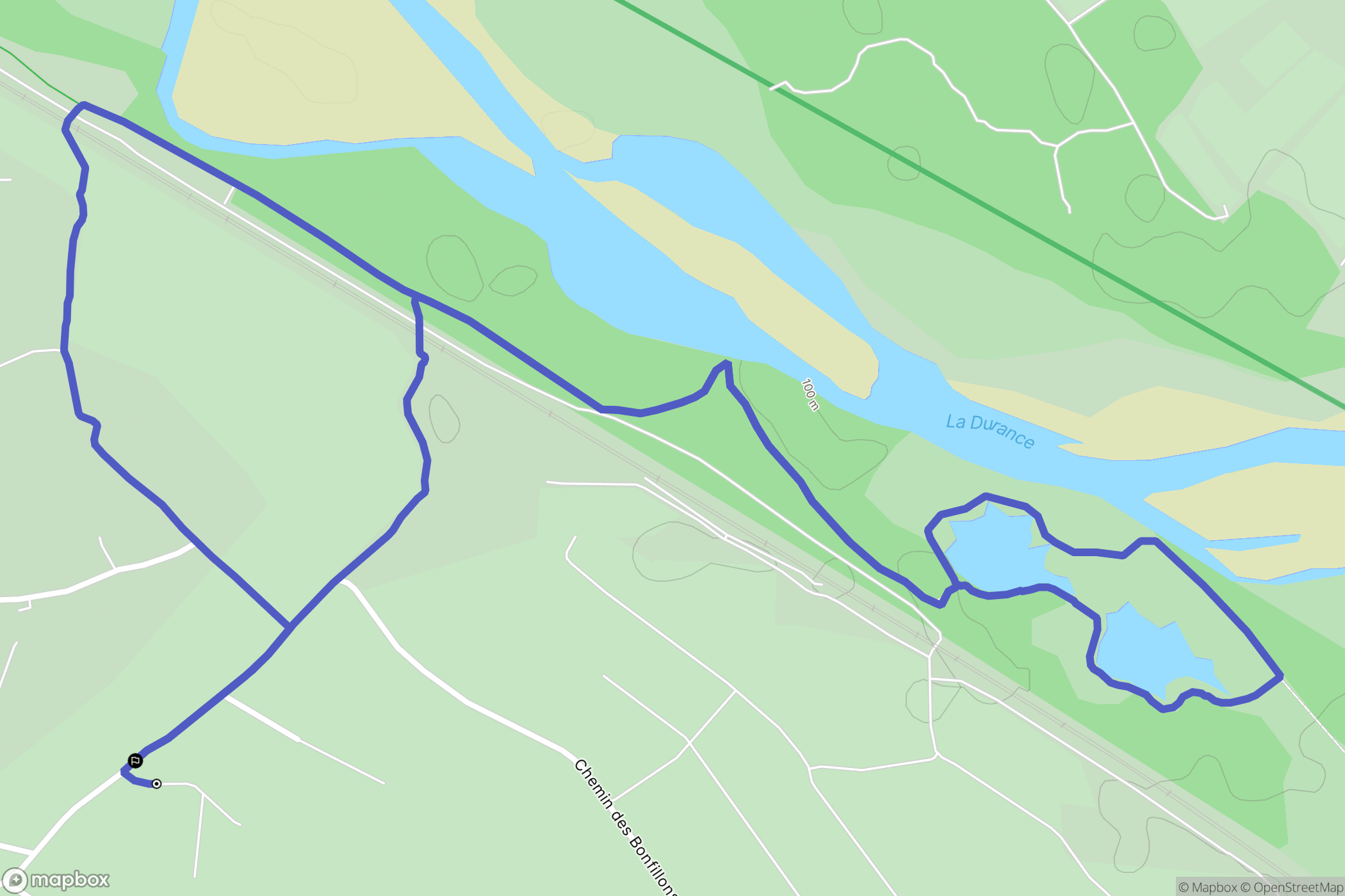 Sénas : carte du parcours de randonnée - France
