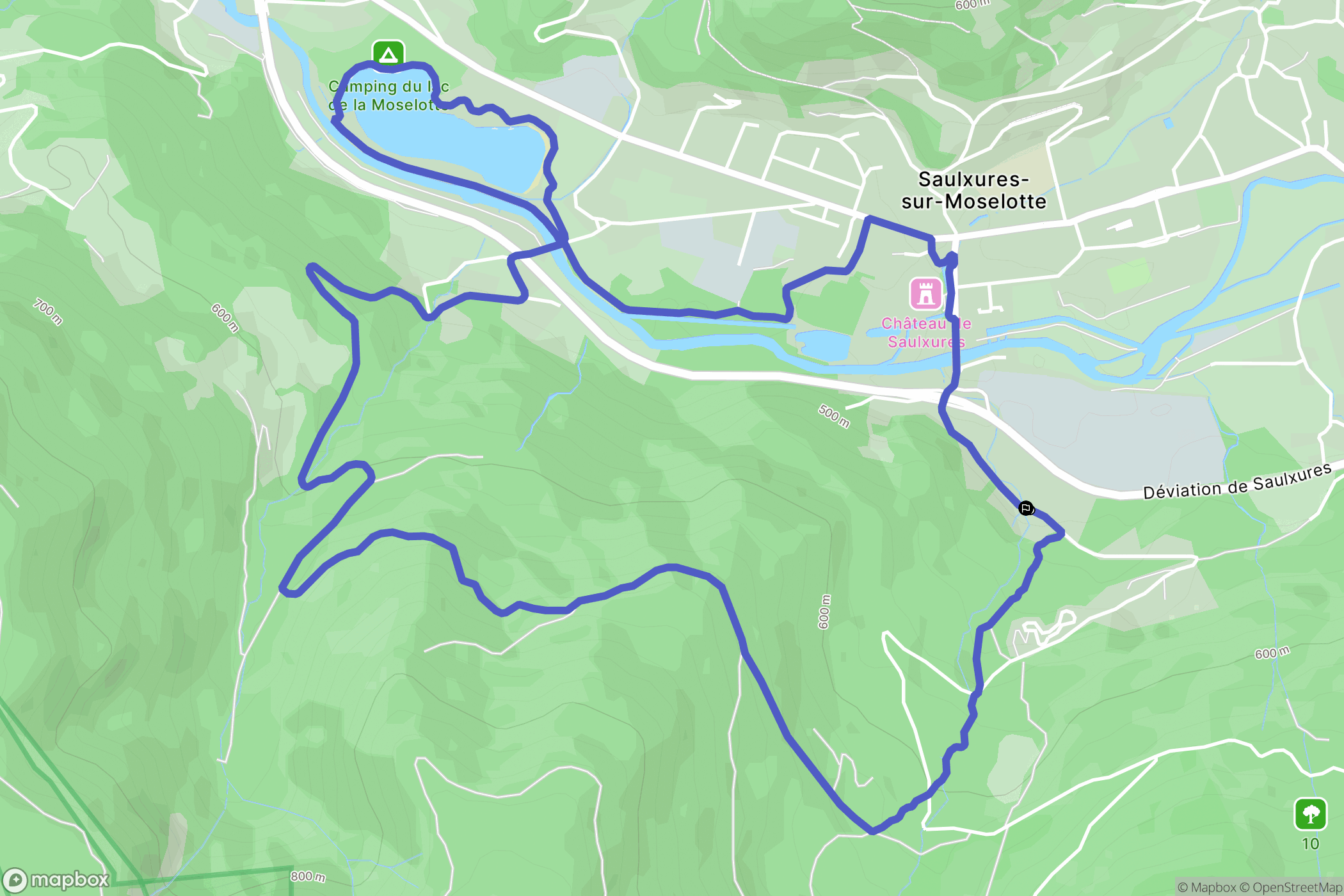 Saulxures-sur-Moselotte : carte du parcours de randonnée - France