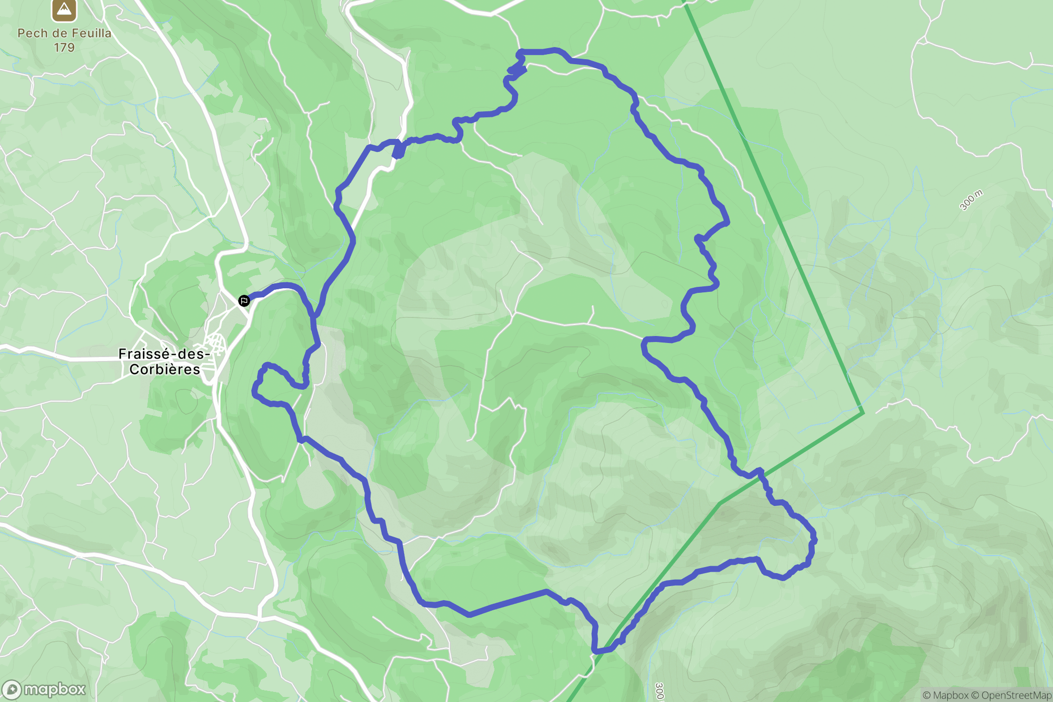 Fraissé-des-Corbières : carte du parcours de randonnée - France