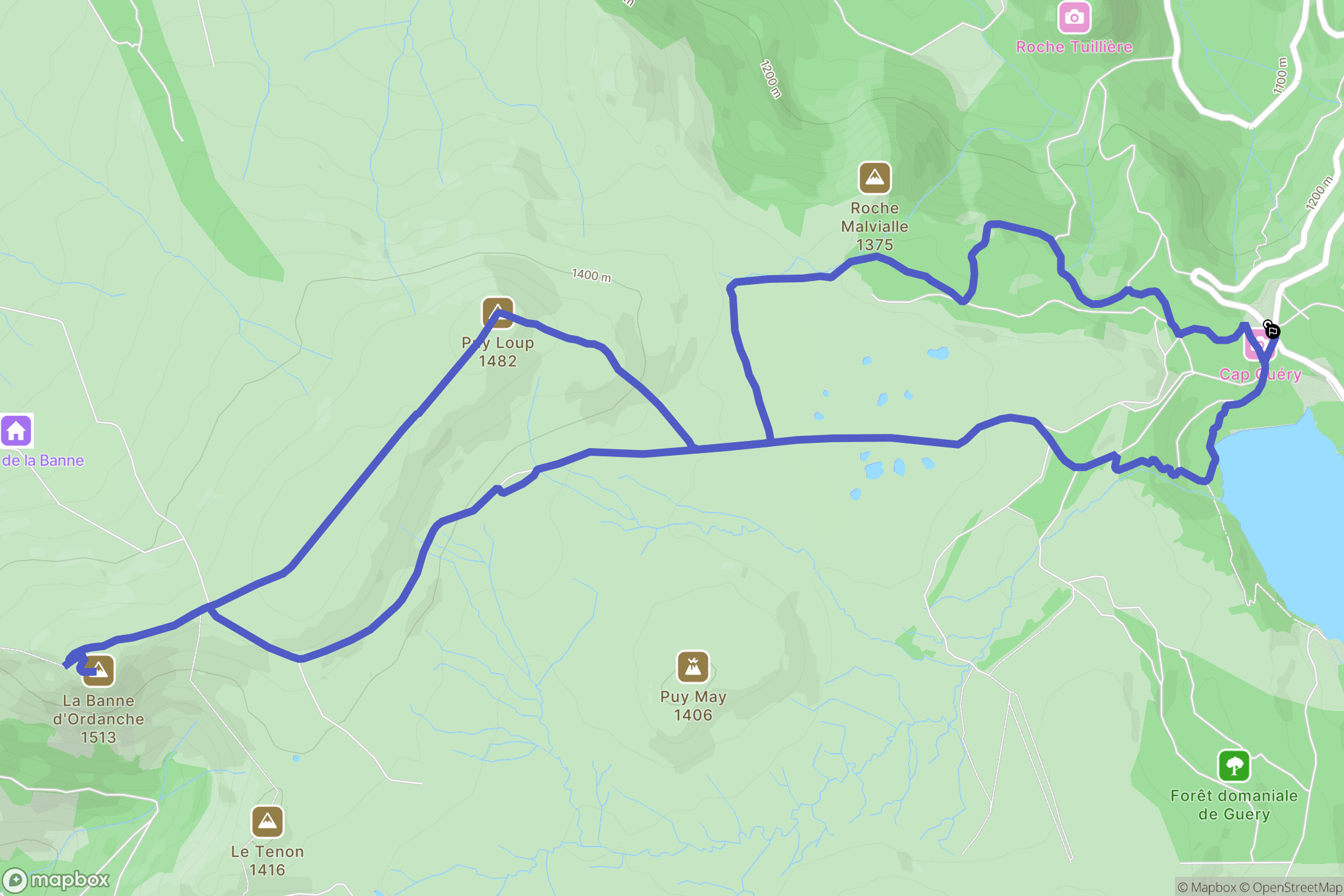 Orcival : carte du parcours de randonnée - France