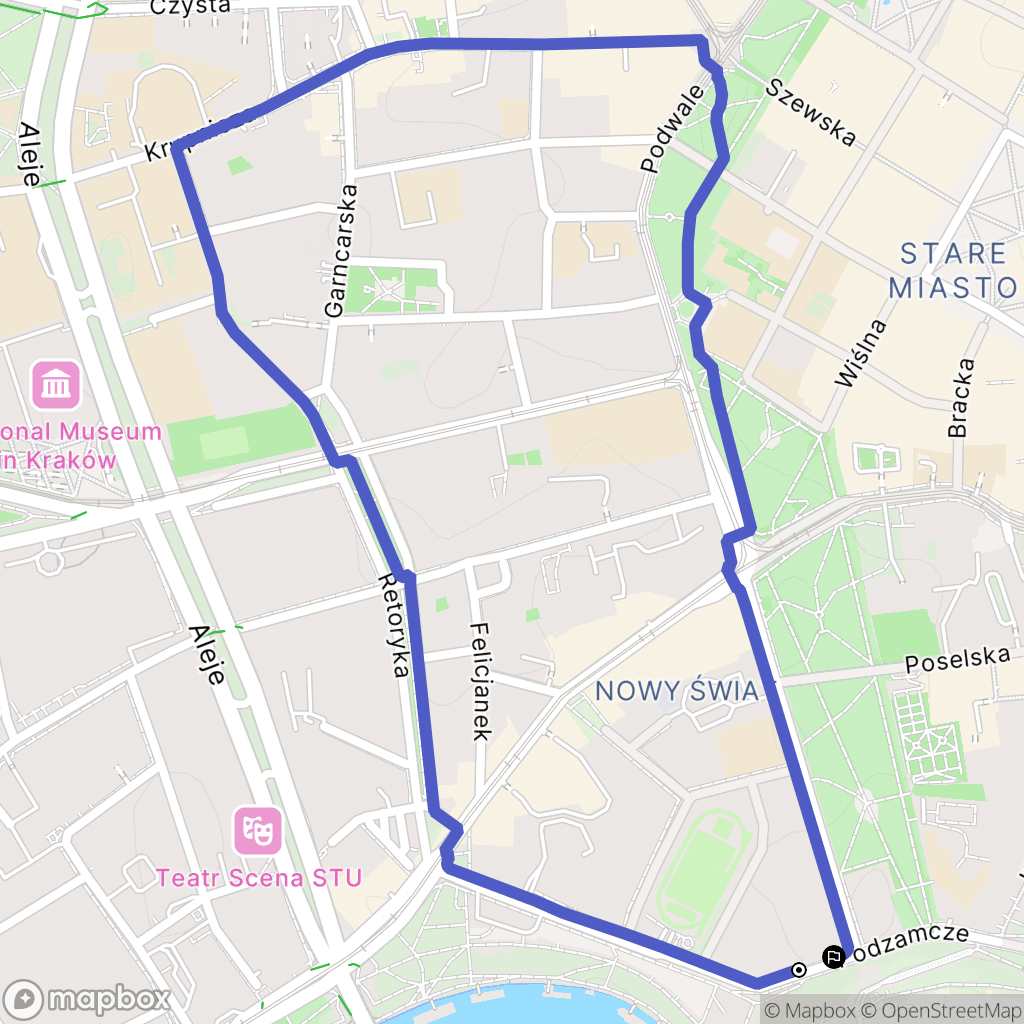 Kraków: mapa trasy - Poland