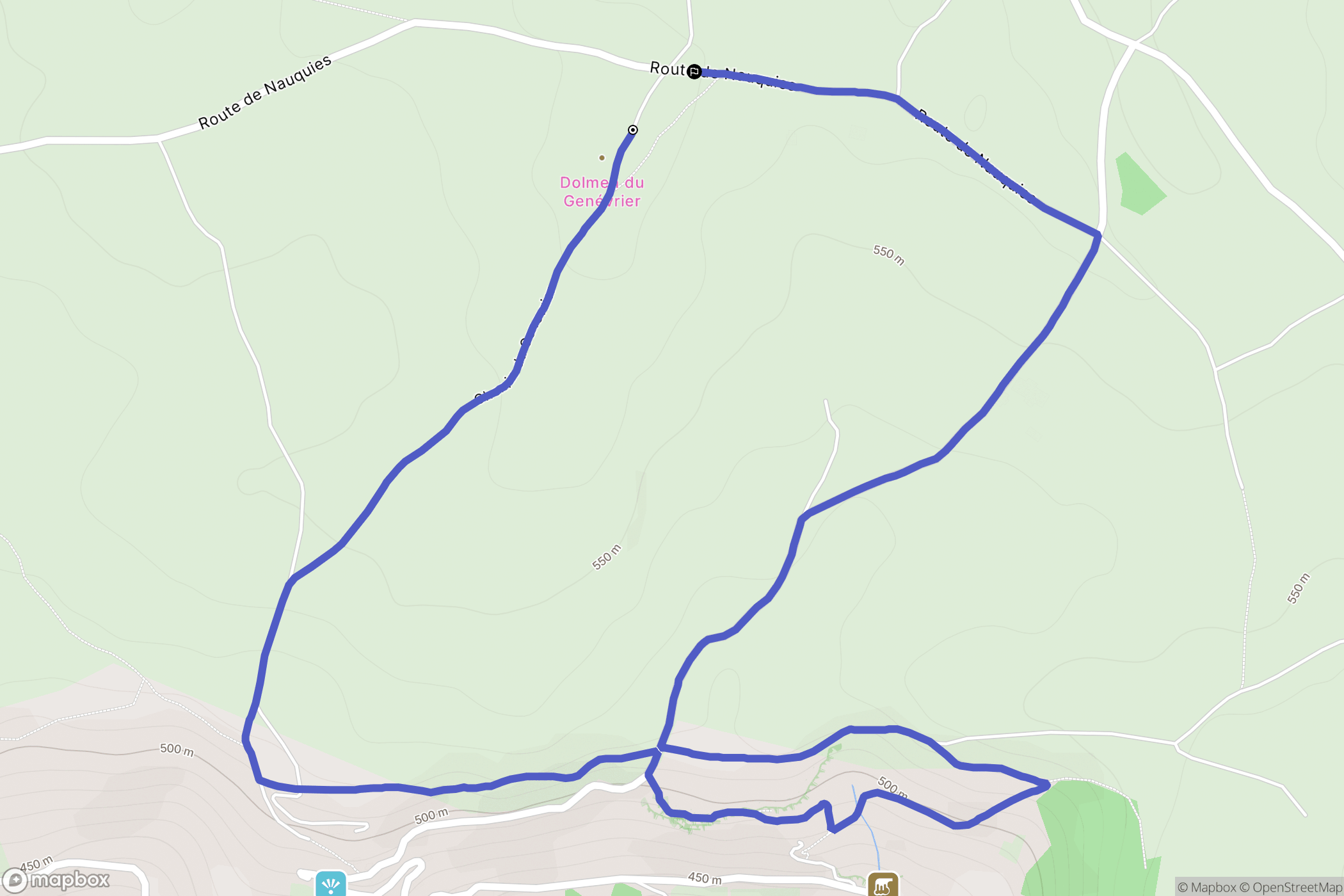 Salles-la-Source : carte du parcours de randonnée - France