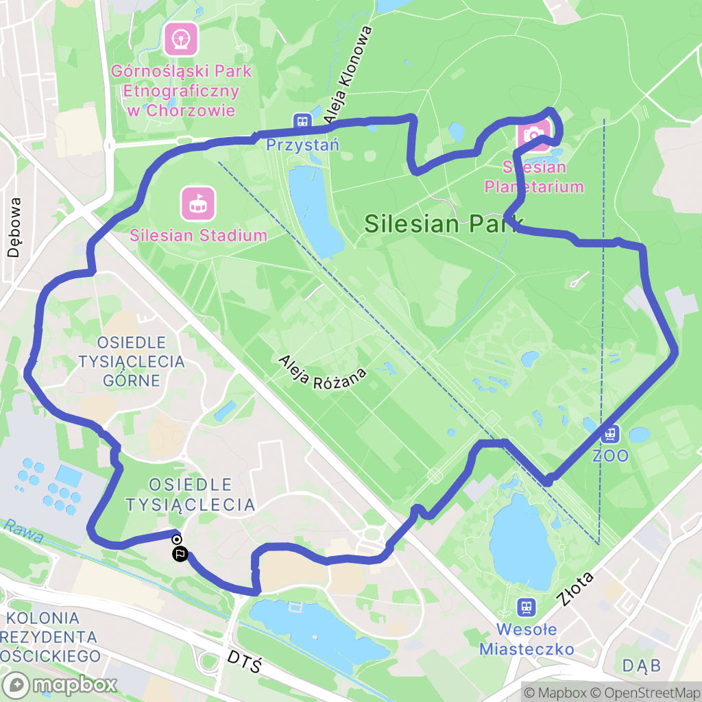 Katowice: mapa trasy - Poland
