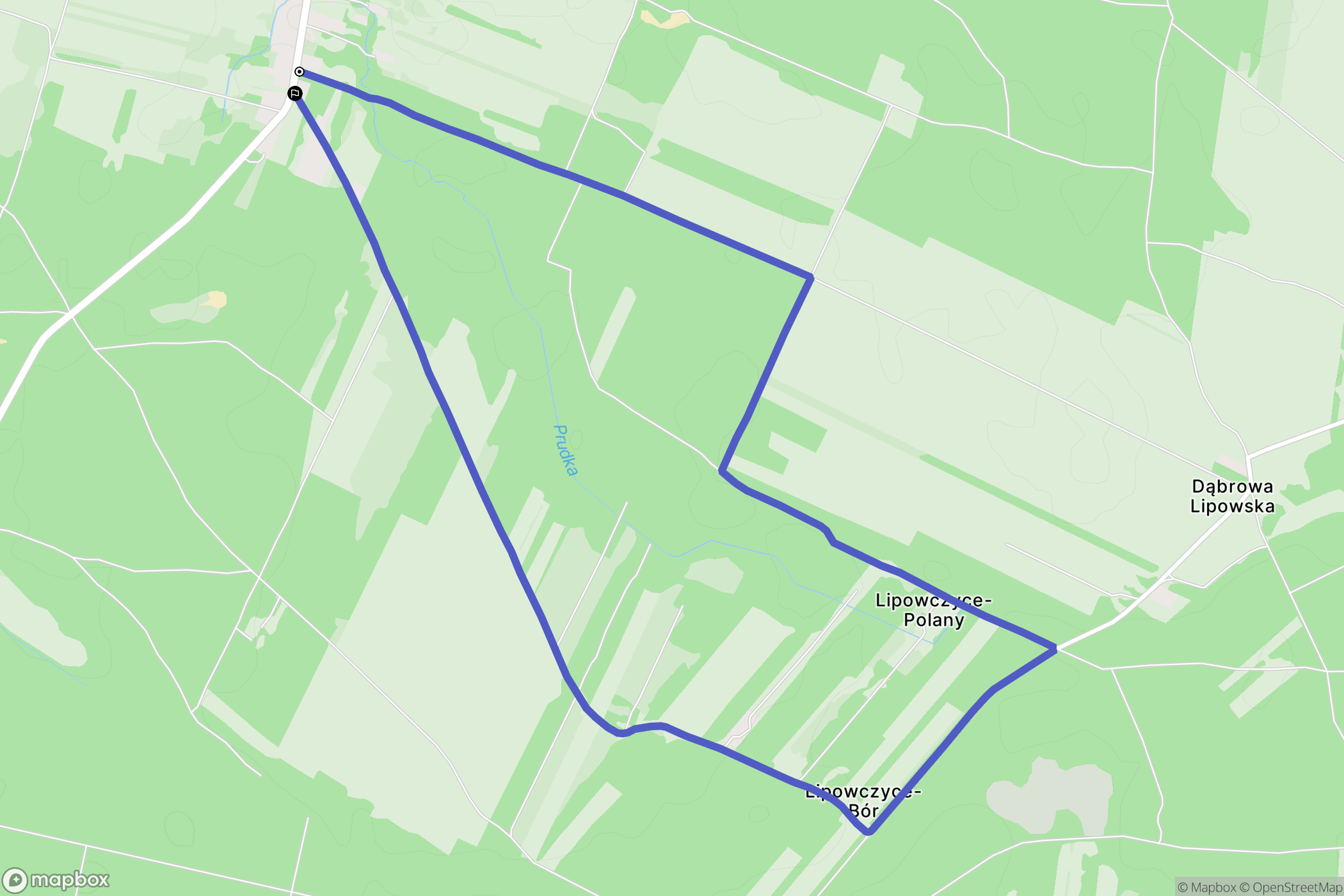 Lipowczyce: mapa trasy - Poland