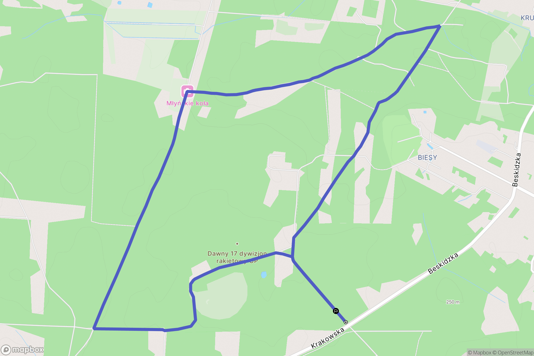 Bobrek: mapa trasy - Poland