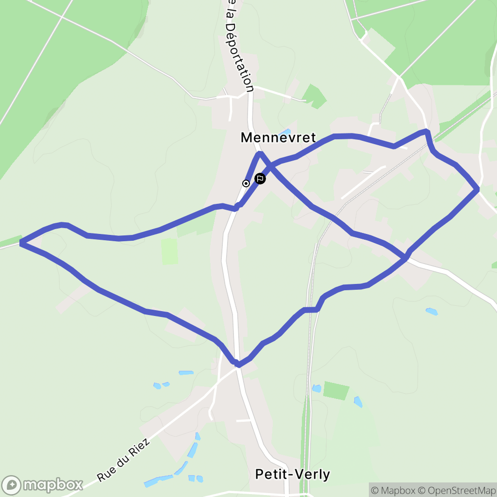 Mennevret : carte du parcours de randonnée - France