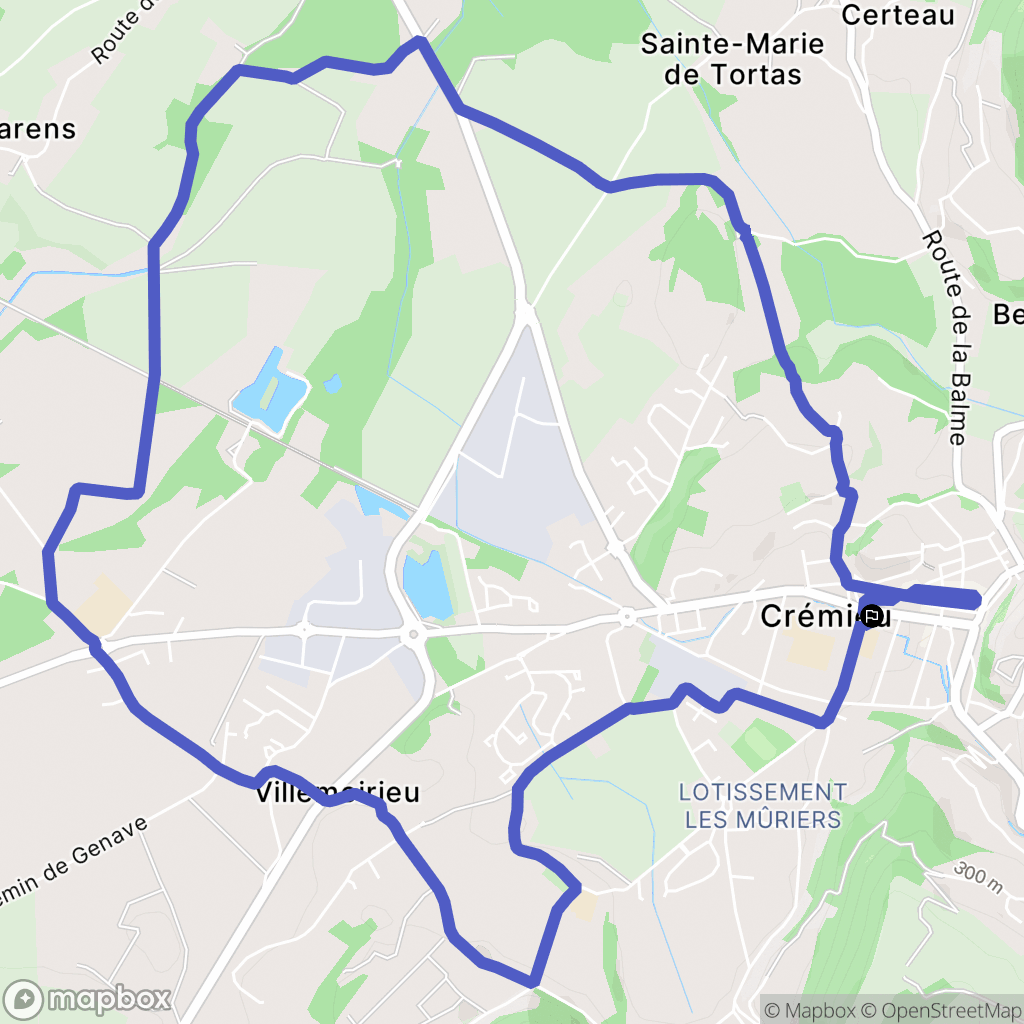 Crémieu : carte du parcours de randonnée - France
