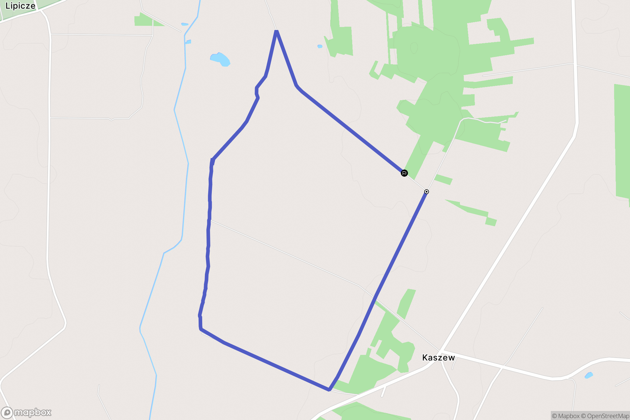 Kaszew: mapa trasy - Poland