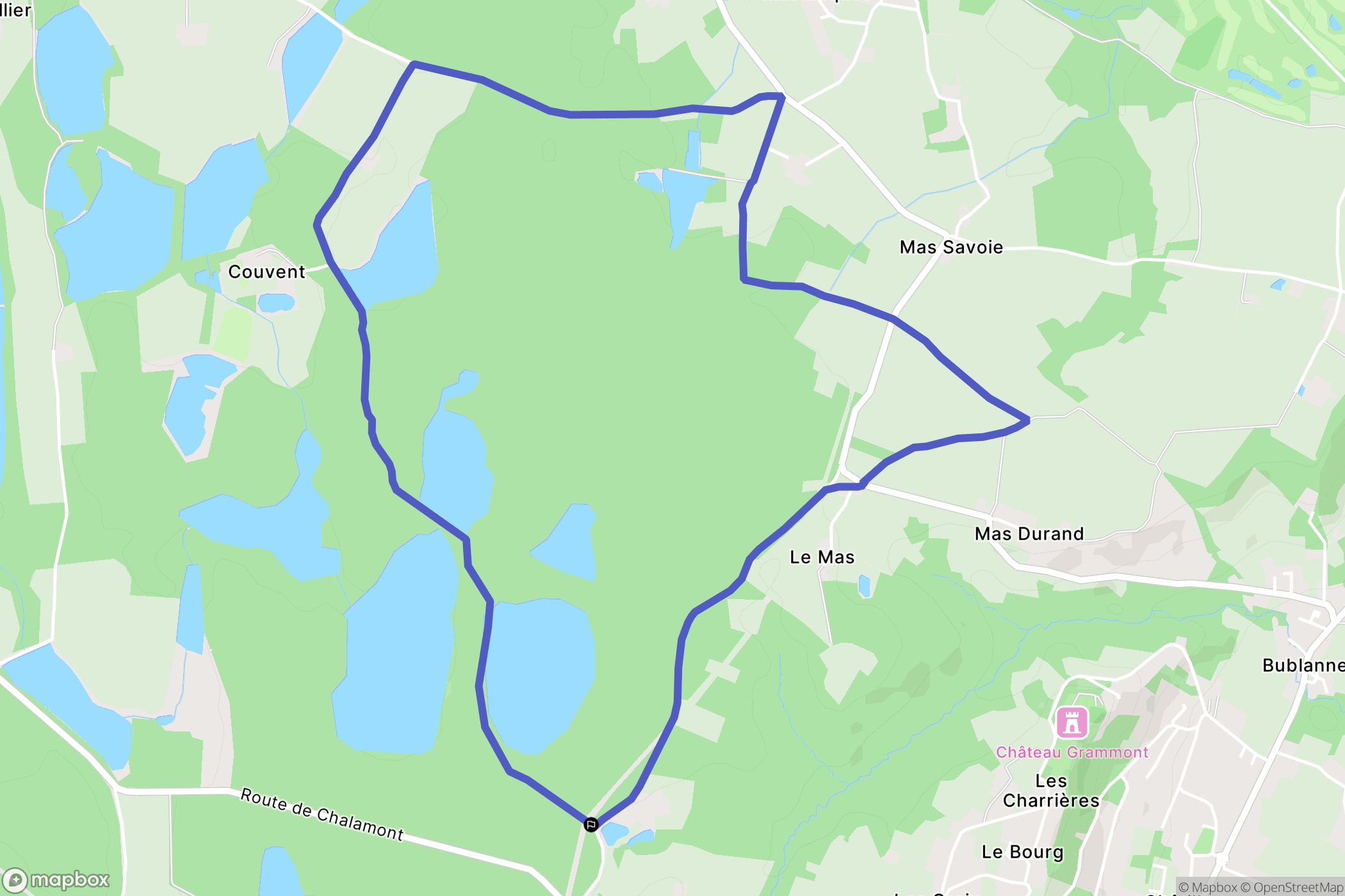 Châtillon-la-Palud : carte du parcours de randonnée - France