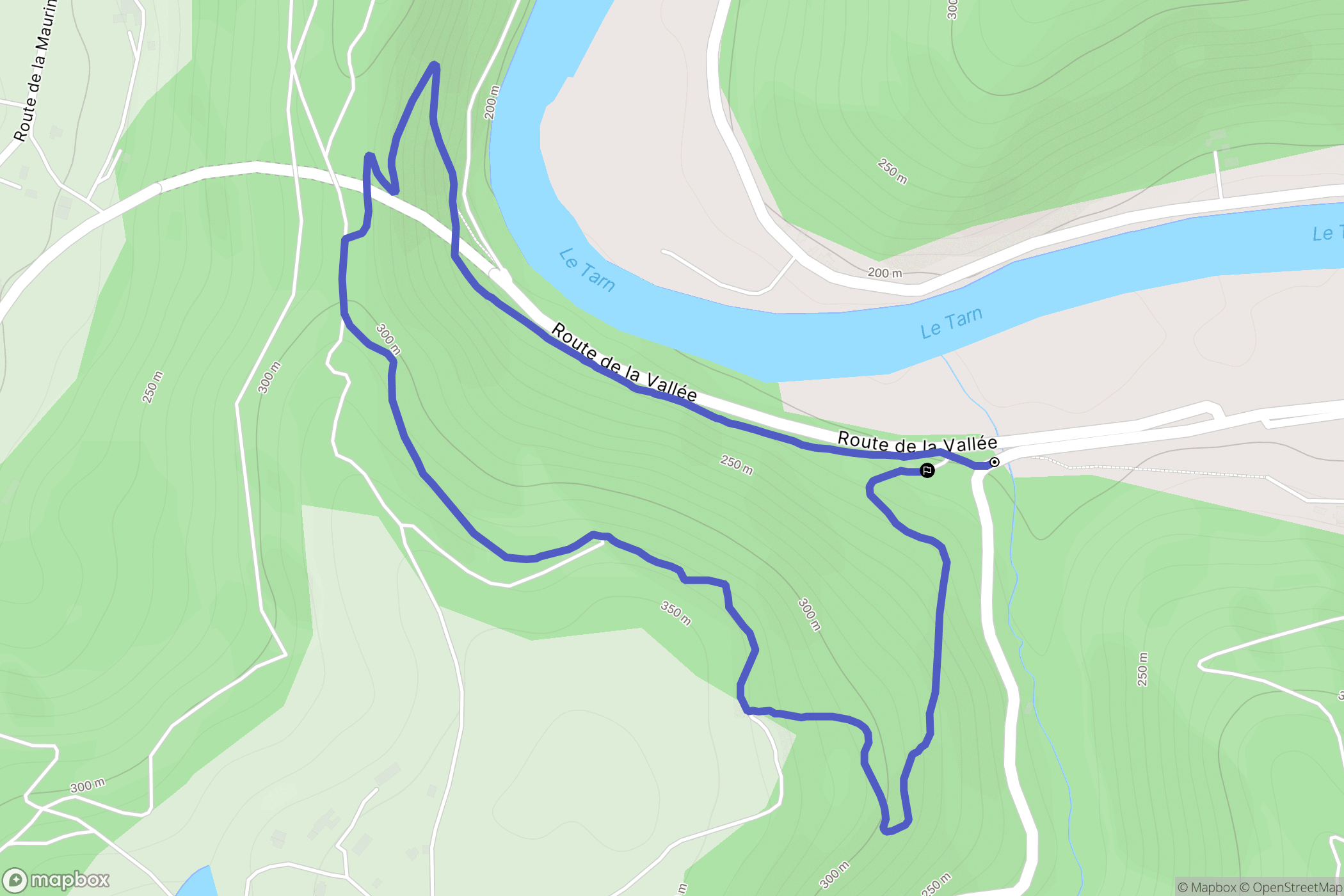 Bellegarde-Marsal : carte du parcours de randonnée - France
