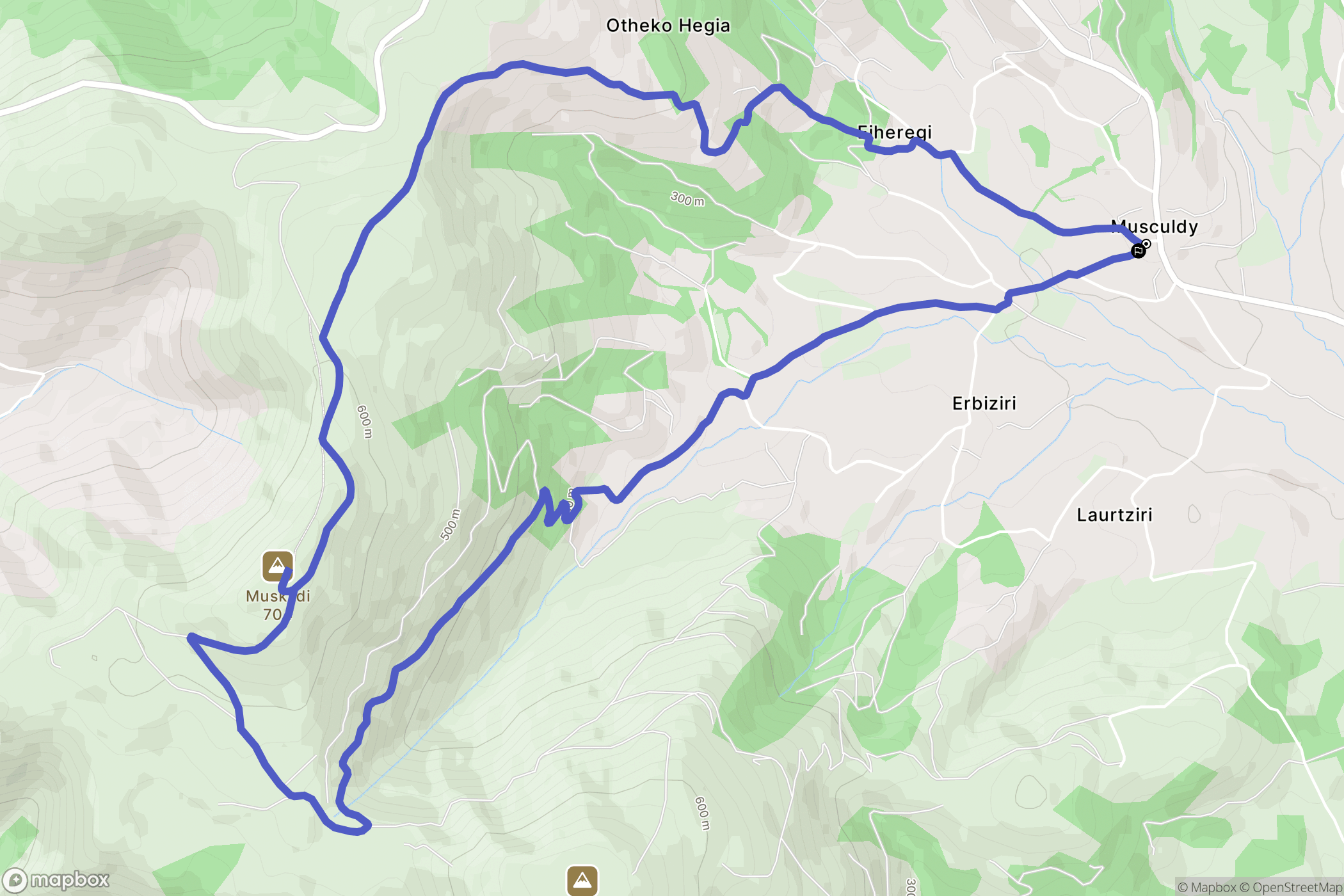 Musculdy : carte du parcours de randonnée - France