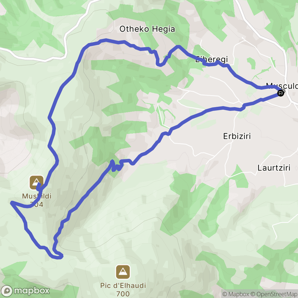Musculdy : carte du parcours de randonnée - France