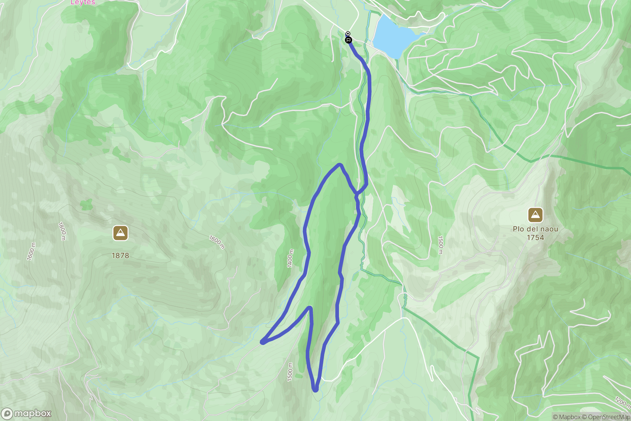 Ancizan : carte du parcours de randonnée - France