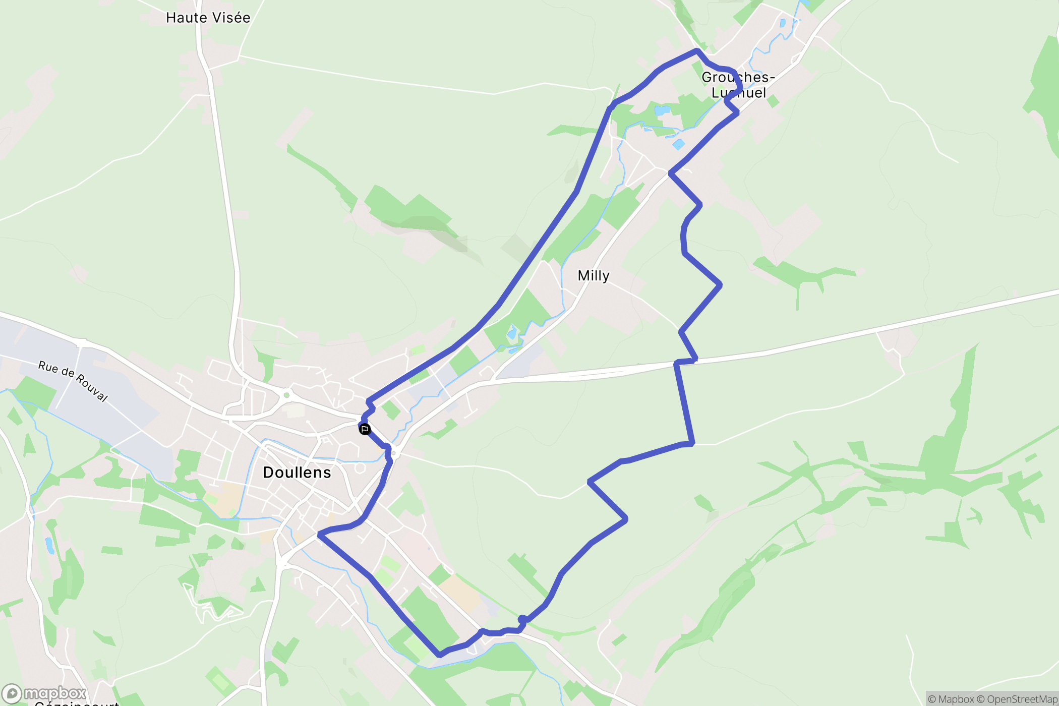 Doullens : carte du parcours de randonnée - France