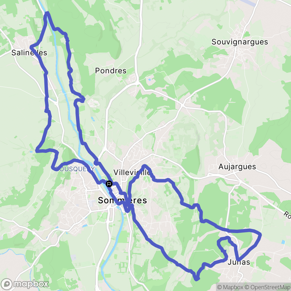 Sommières : carte du parcours de randonnée - France