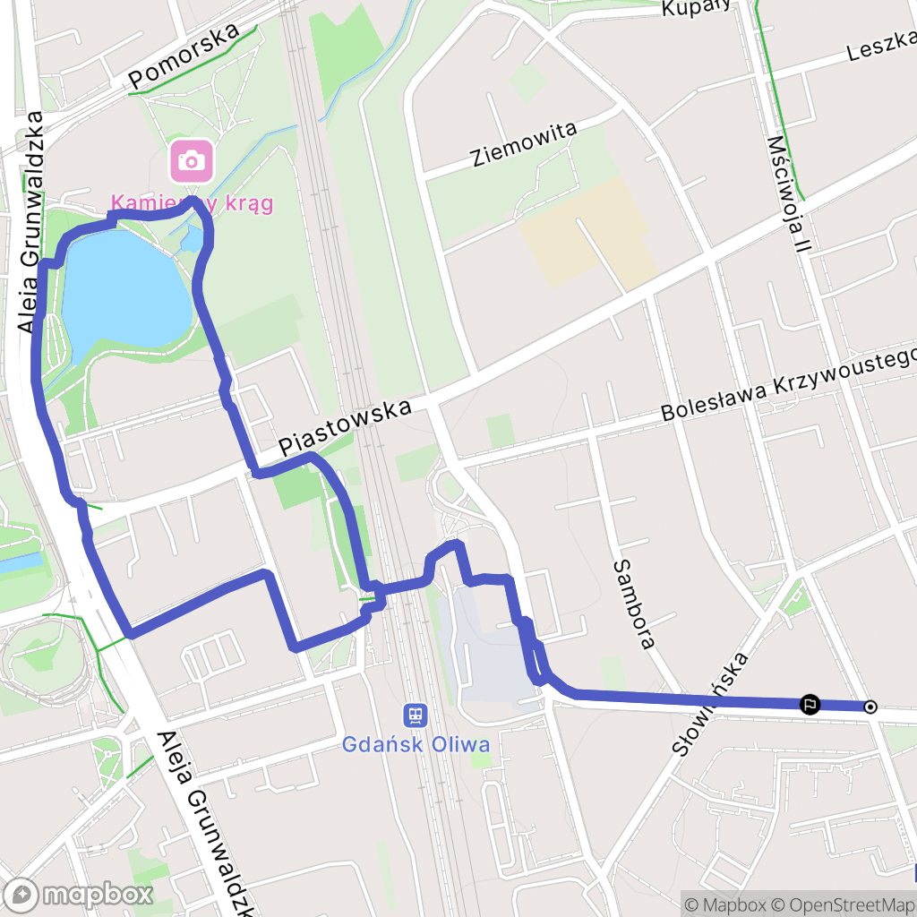 Gdańsk: mapa trasy - Poland