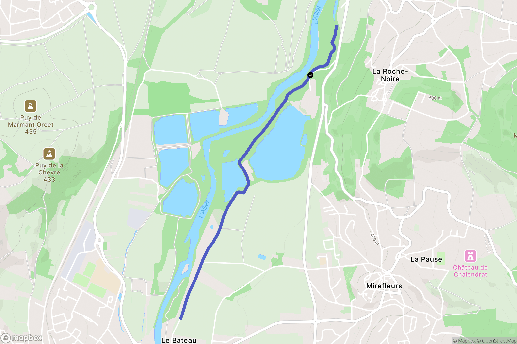 La Roche-Noire : carte du parcours de randonnée - France