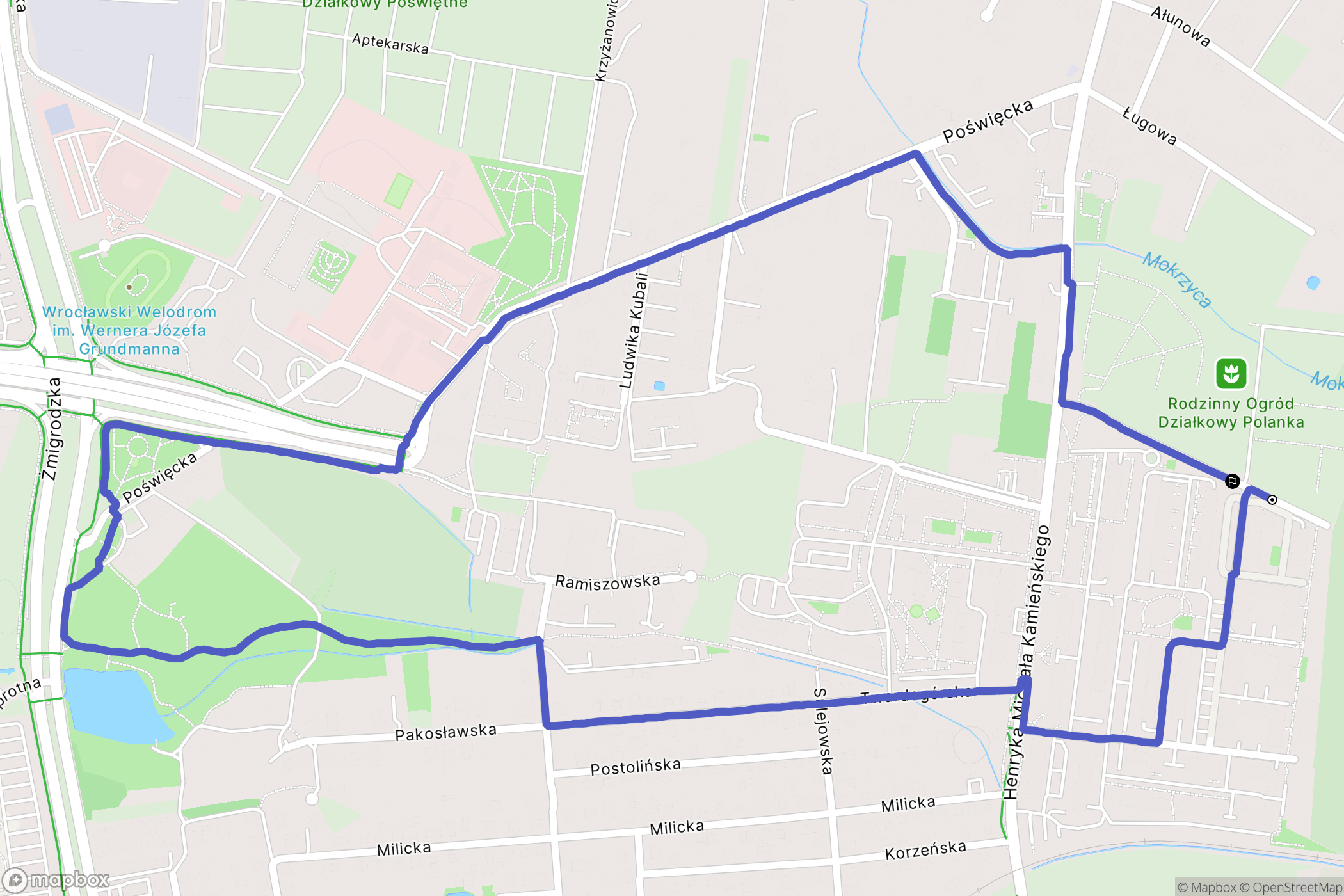 Wrocław: mapa trasy - Poland