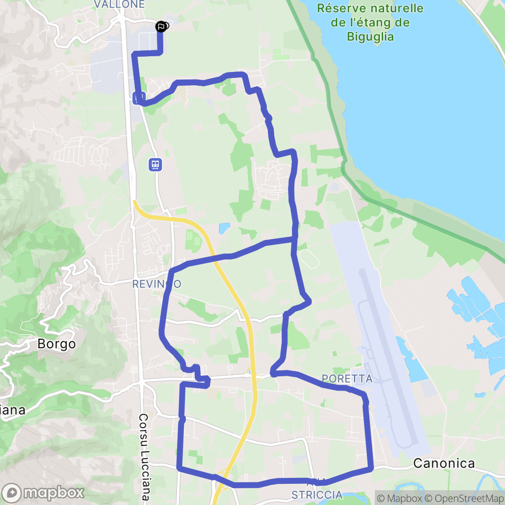 Borgo : carte du parcours de randonnée - France