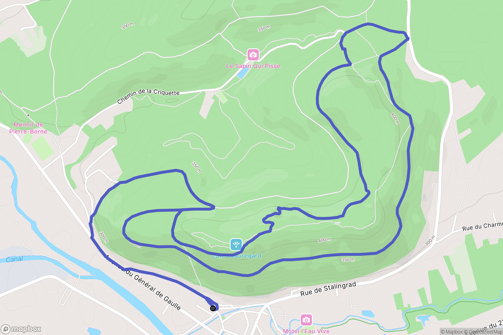 Raon-l'Étape : carte du parcours de randonnée - France