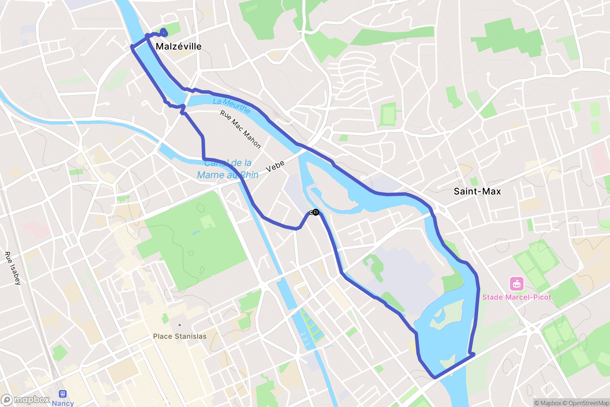 Nancy : carte du parcours de randonnée - France