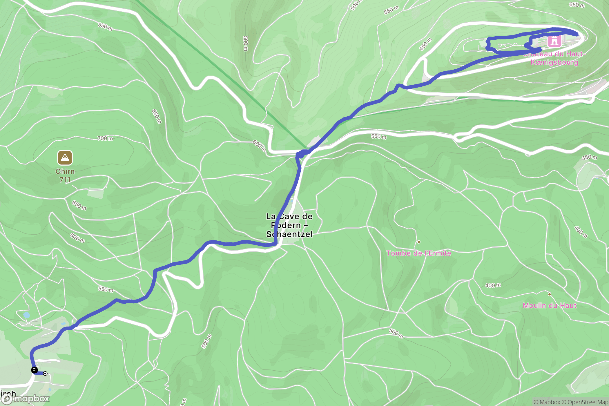 Thannenkirch : carte du parcours de randonnée - France