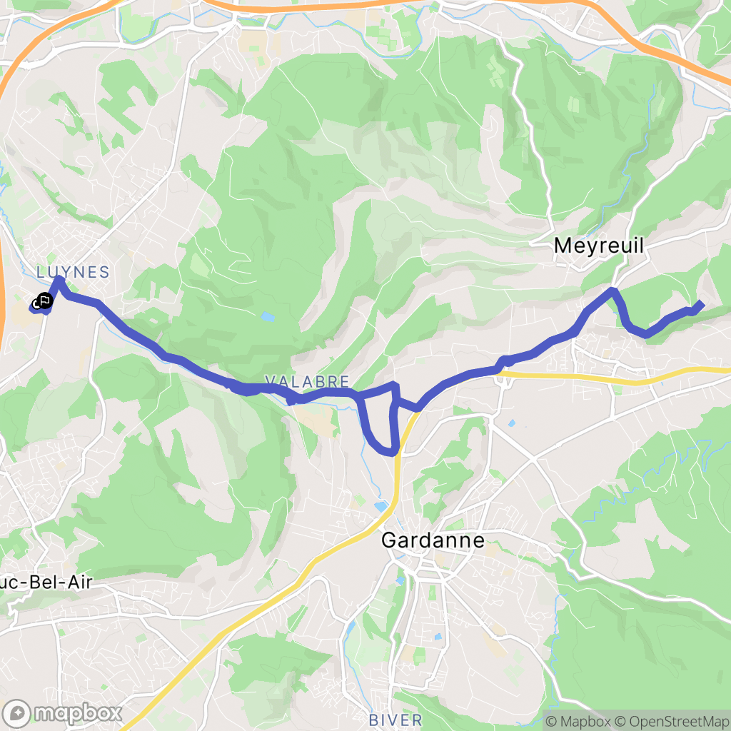 Aix-en-Provence : carte du parcours de randonnée - France