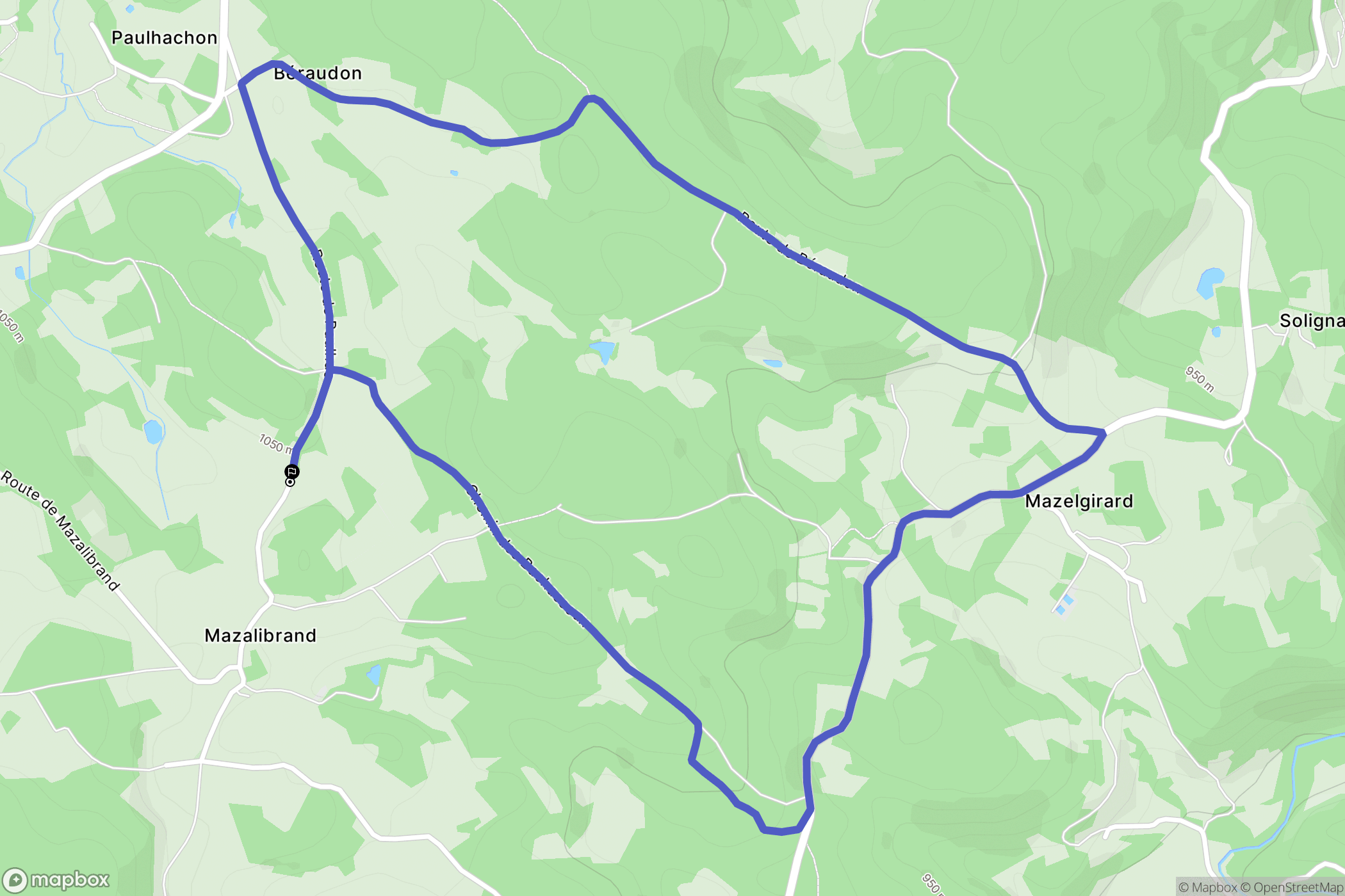Mazet-Saint-Voy : carte du parcours de randonnée - France