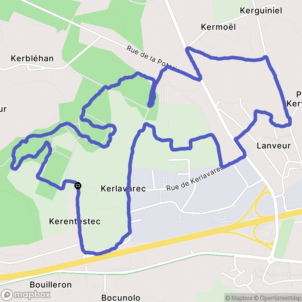 Languidic : carte du parcours de randonnée - France