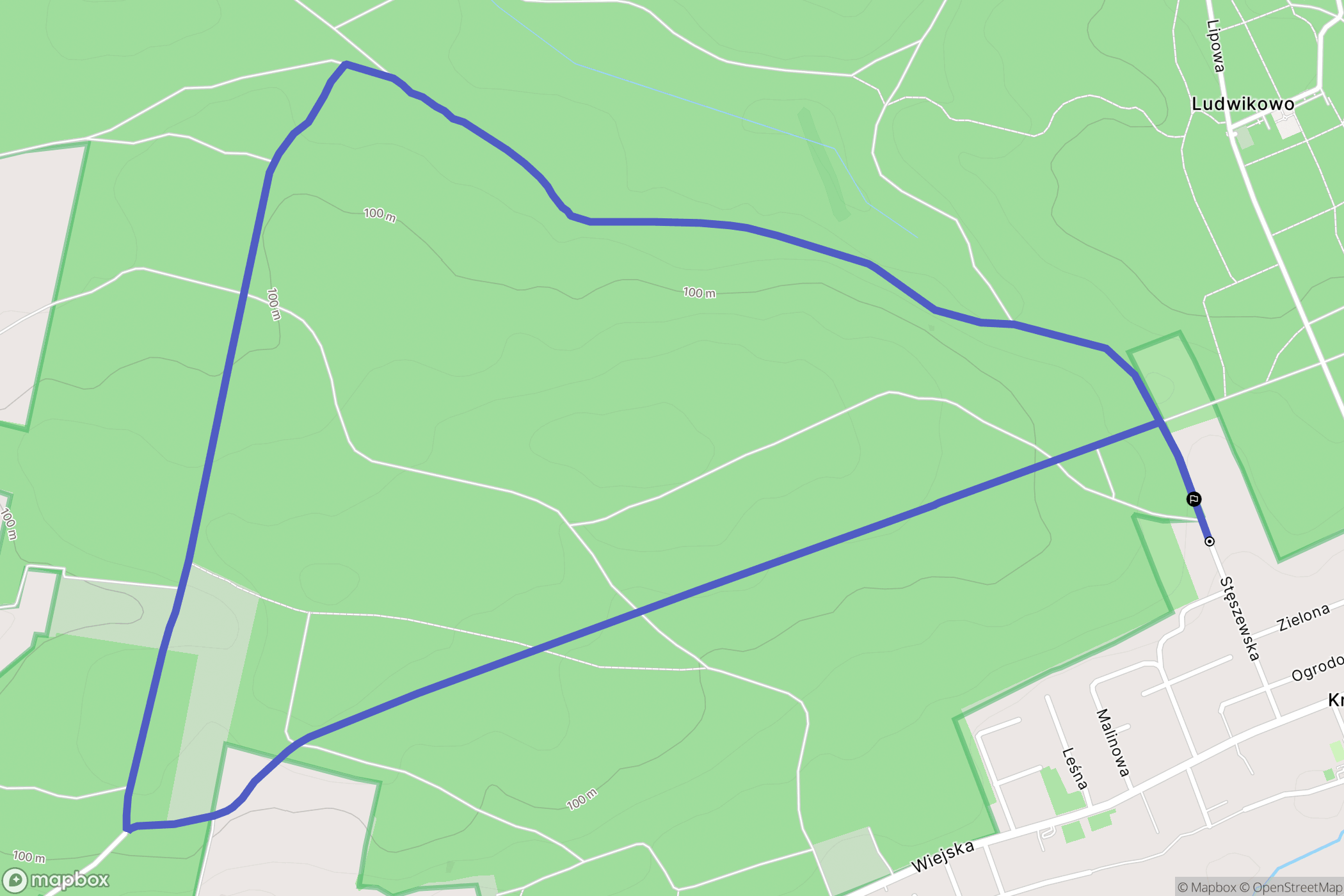 Krosinko: mapa trasy - Poland