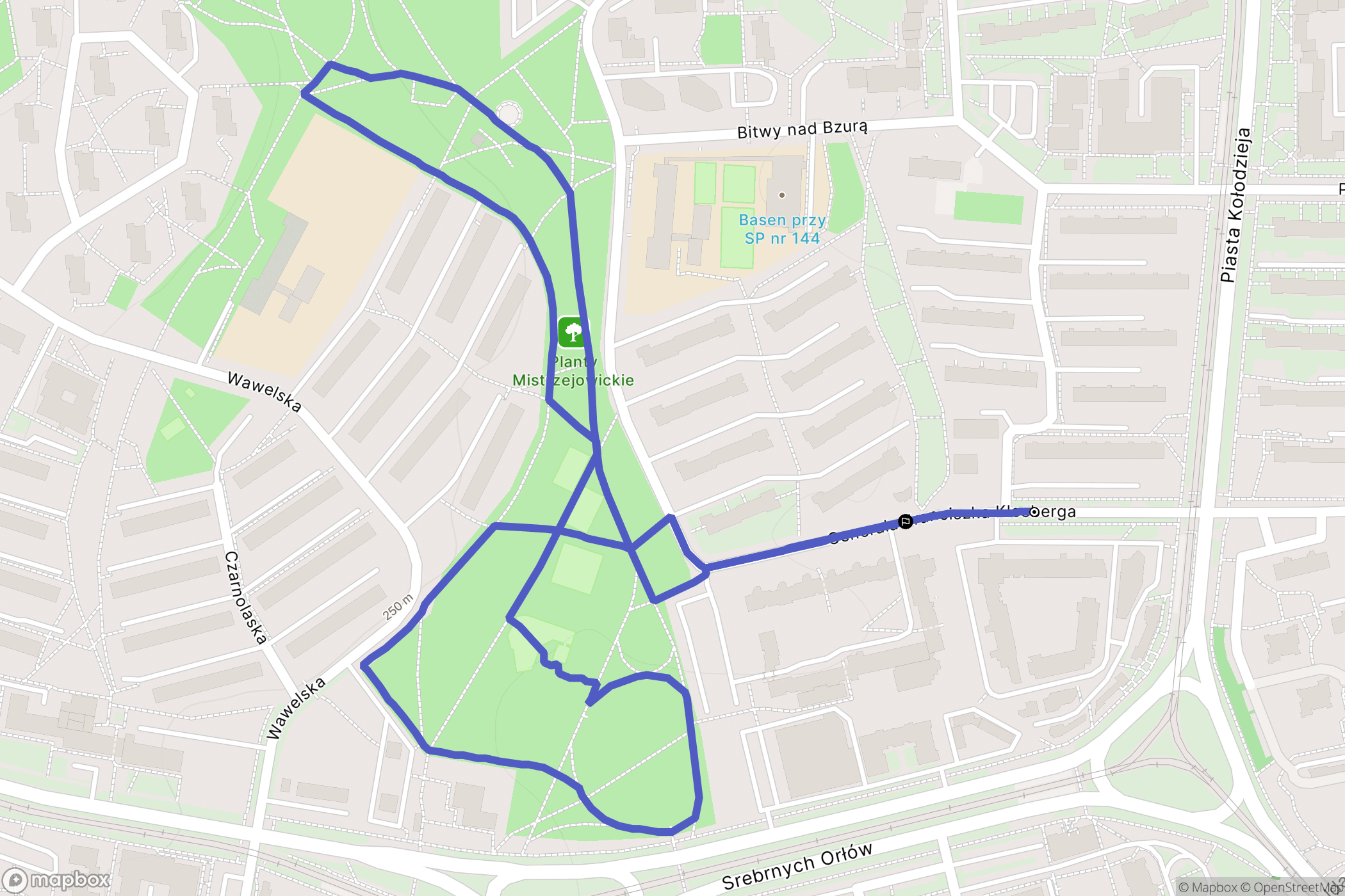 Kraków: mapa trasy - Poland